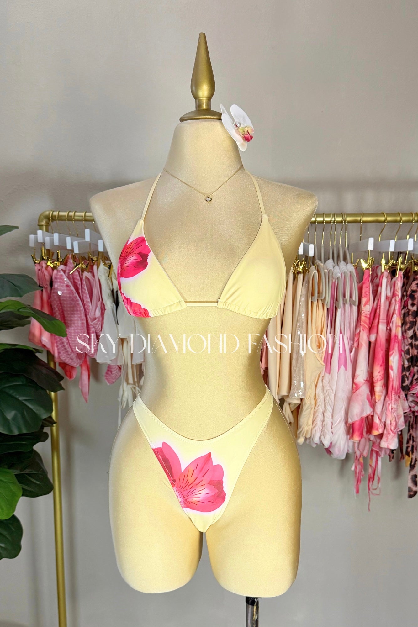Yellow 3pc bathing suit