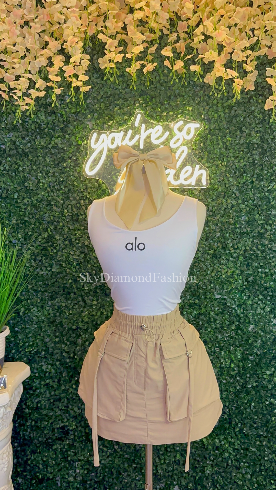 Cargo skirt beige