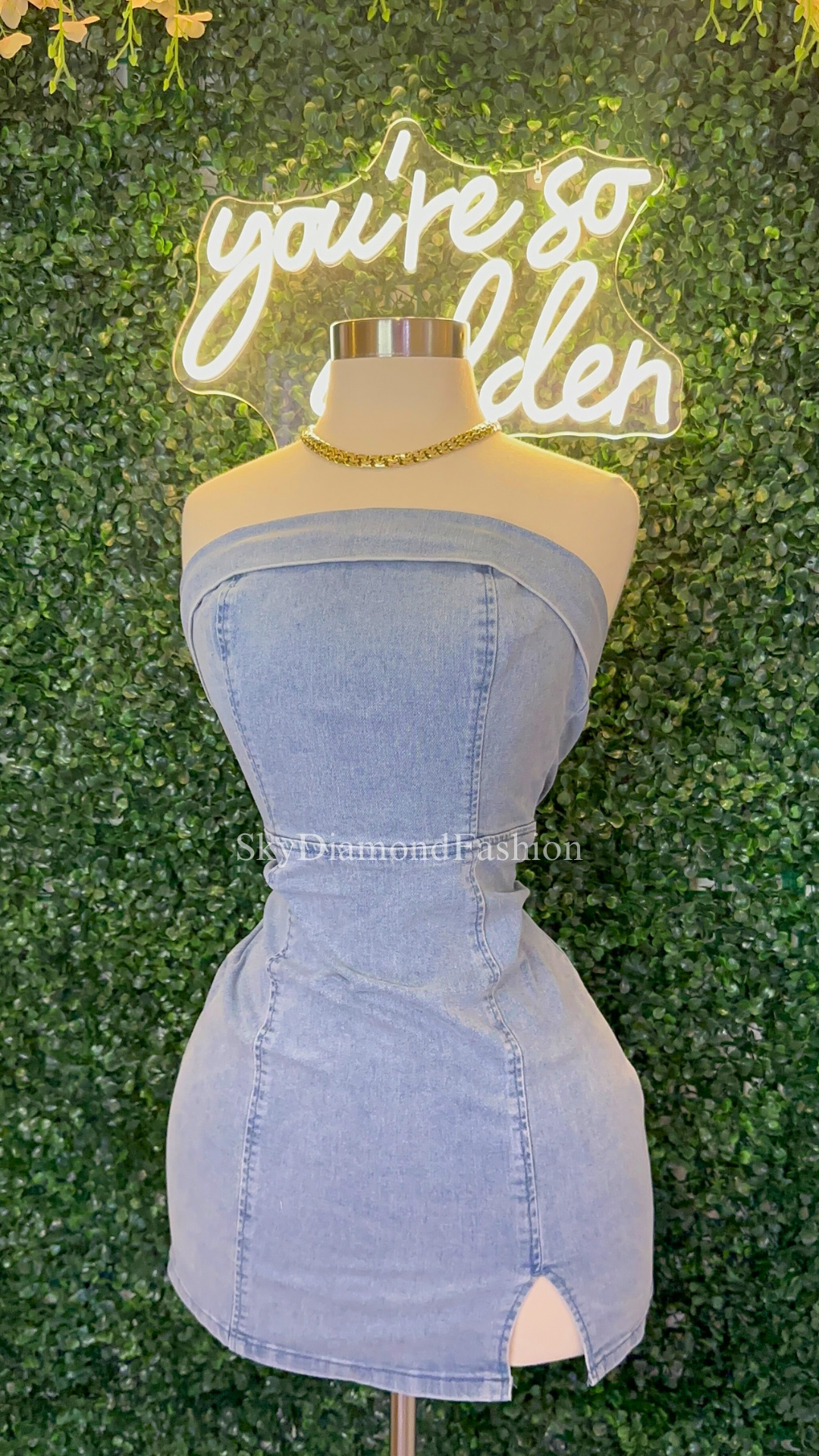 Denim dress light wash