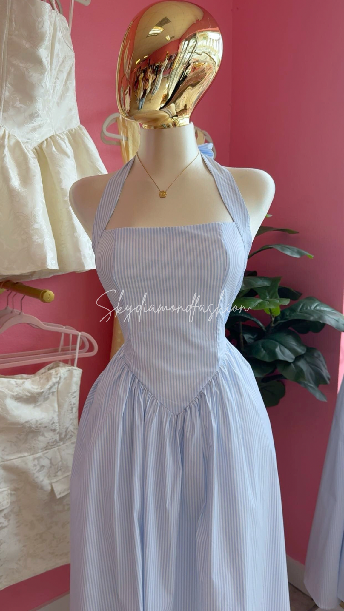 Coastal halter Breeze Dress🩵