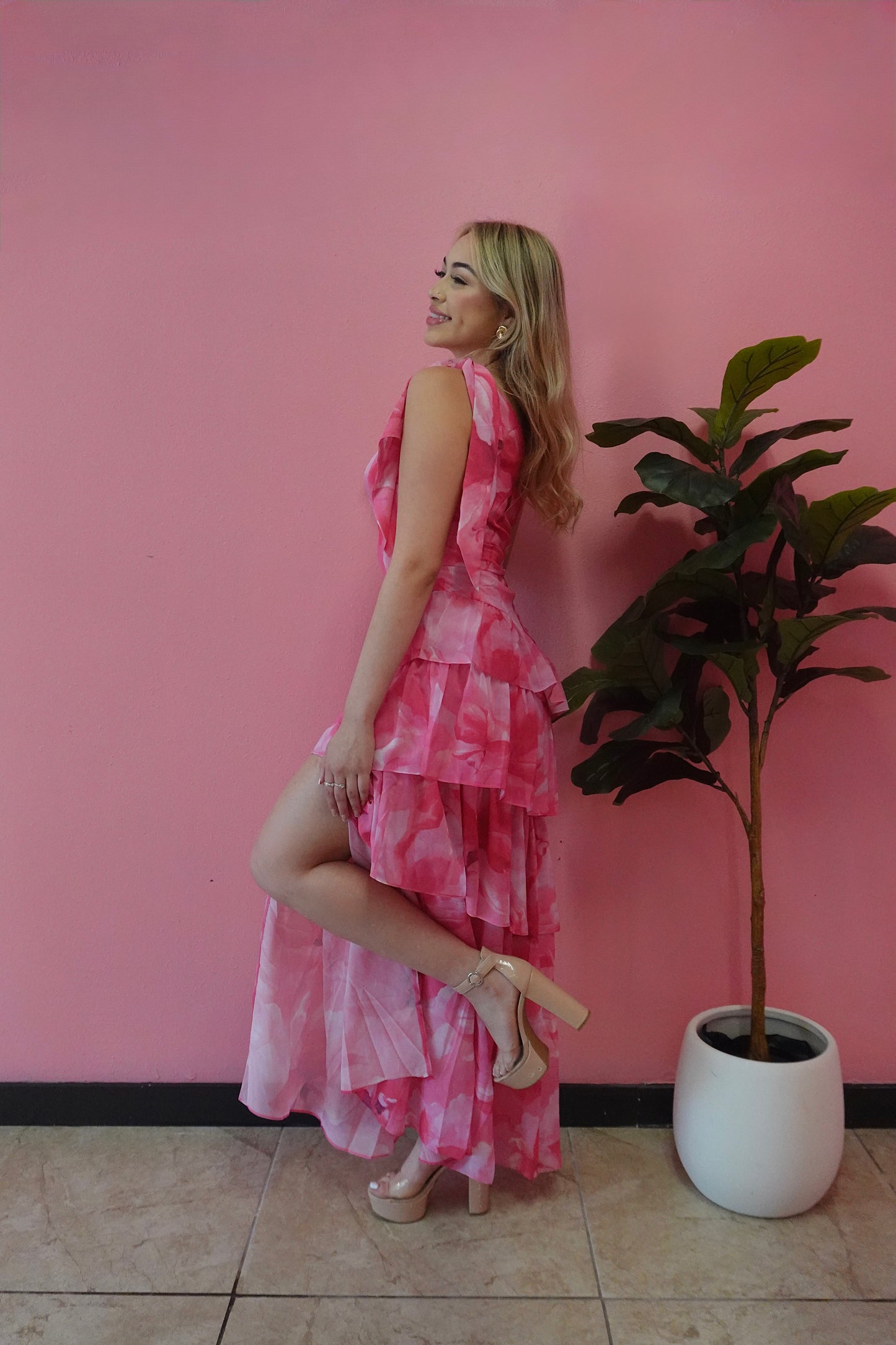 long flower dress