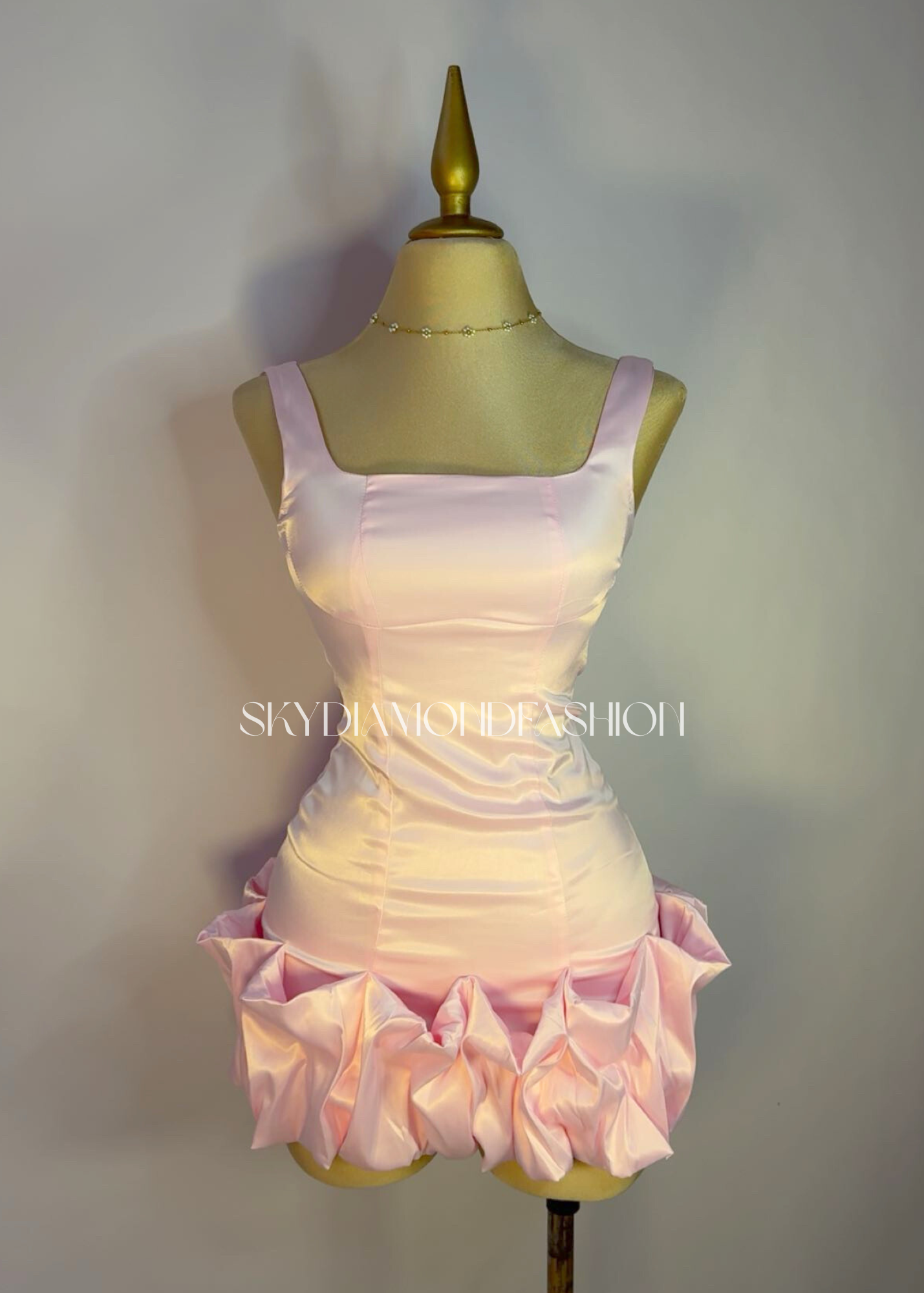 Pink silk dress