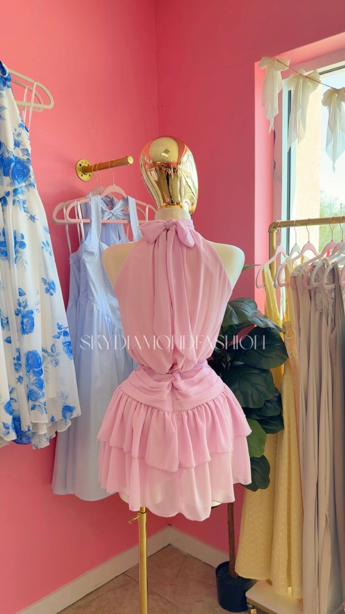 Pink mesh dress