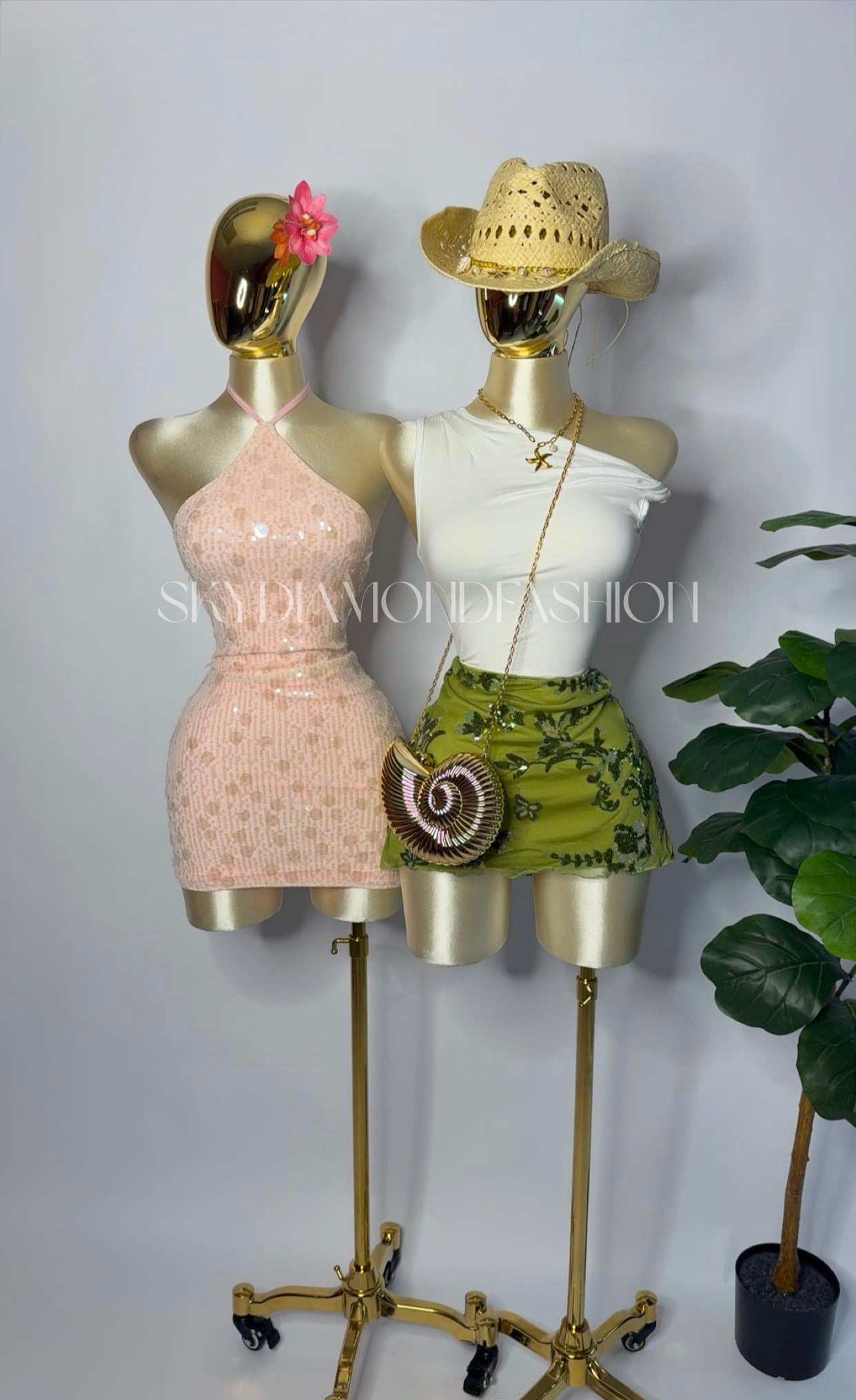 Seashell pink sequin dress