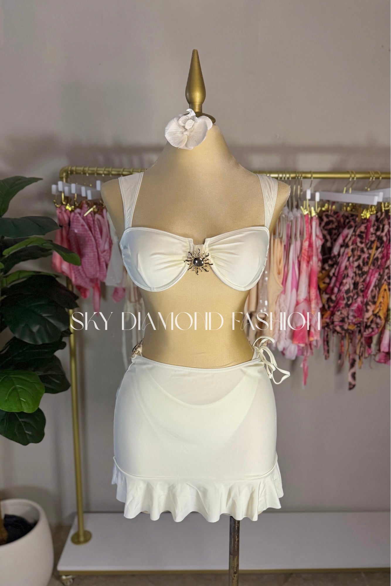 Apricot 3pc bathing suit