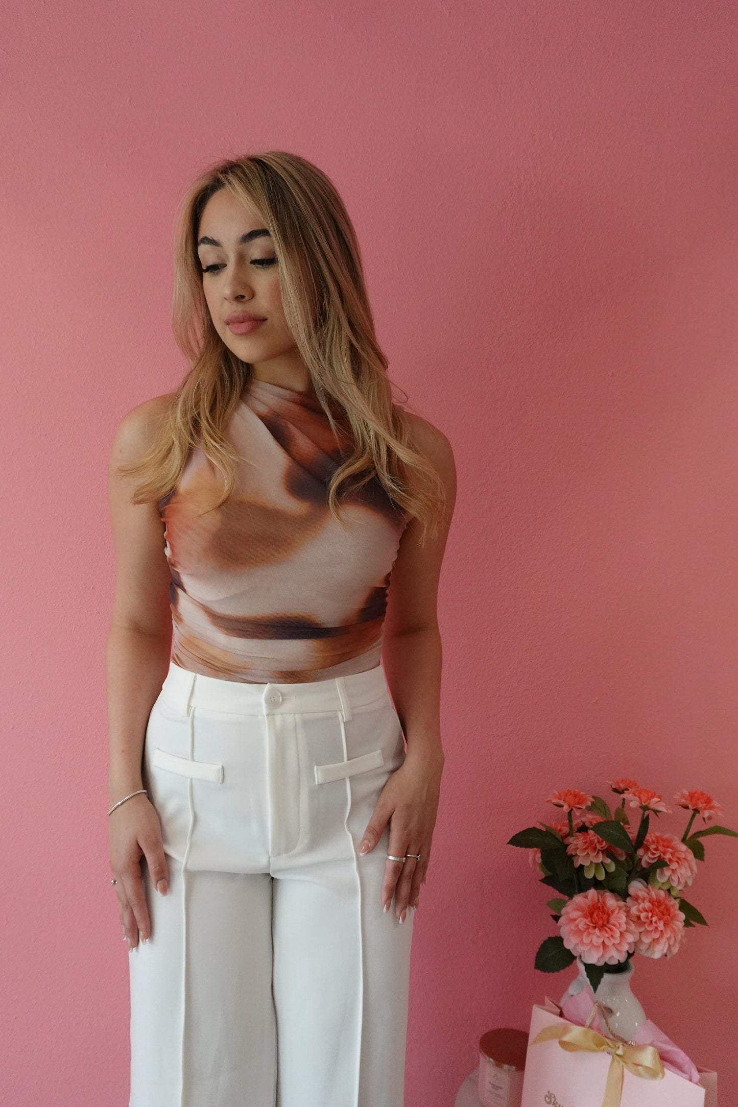 RESTOCK! Marble brown bodysuit