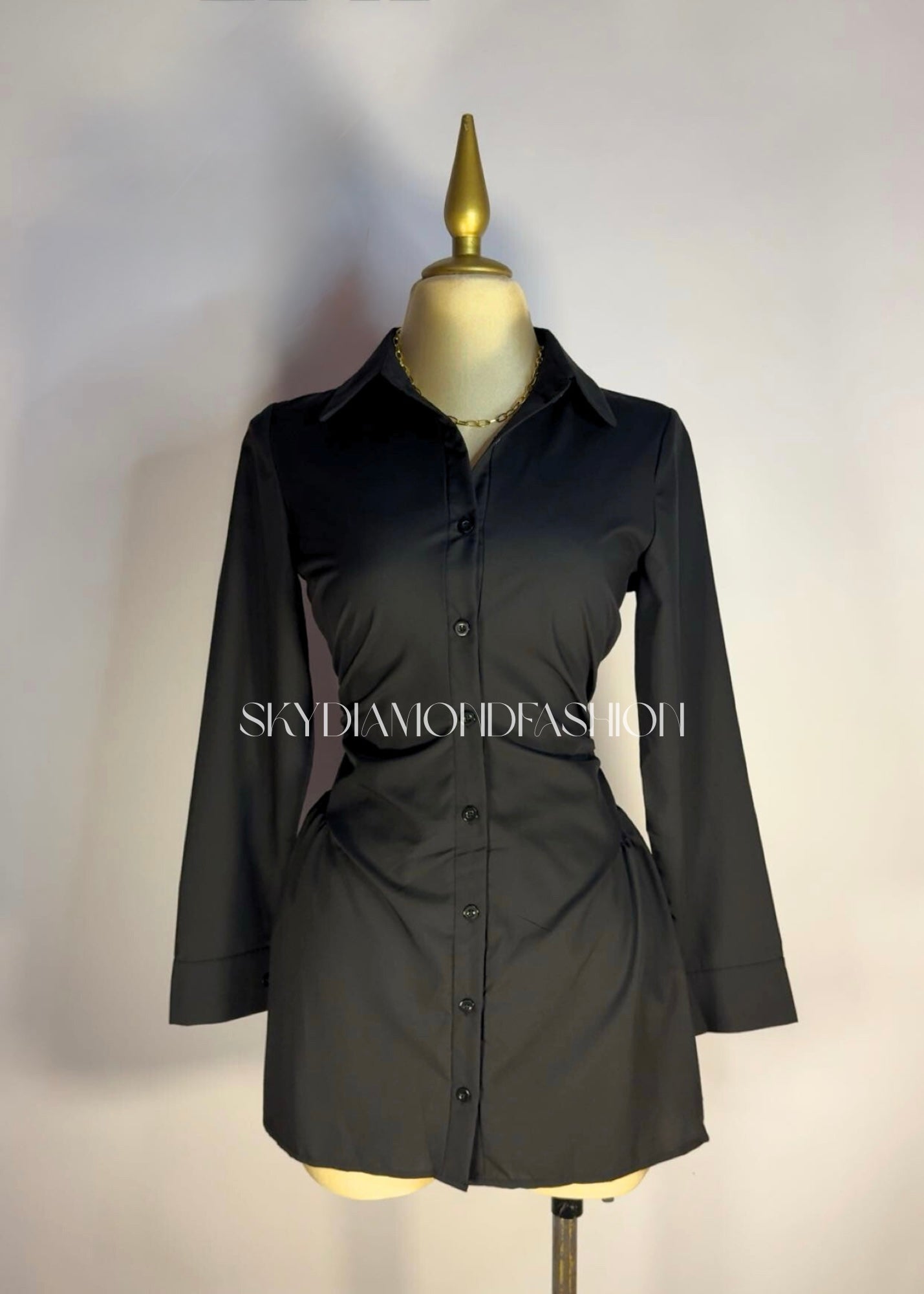 Black button dress
