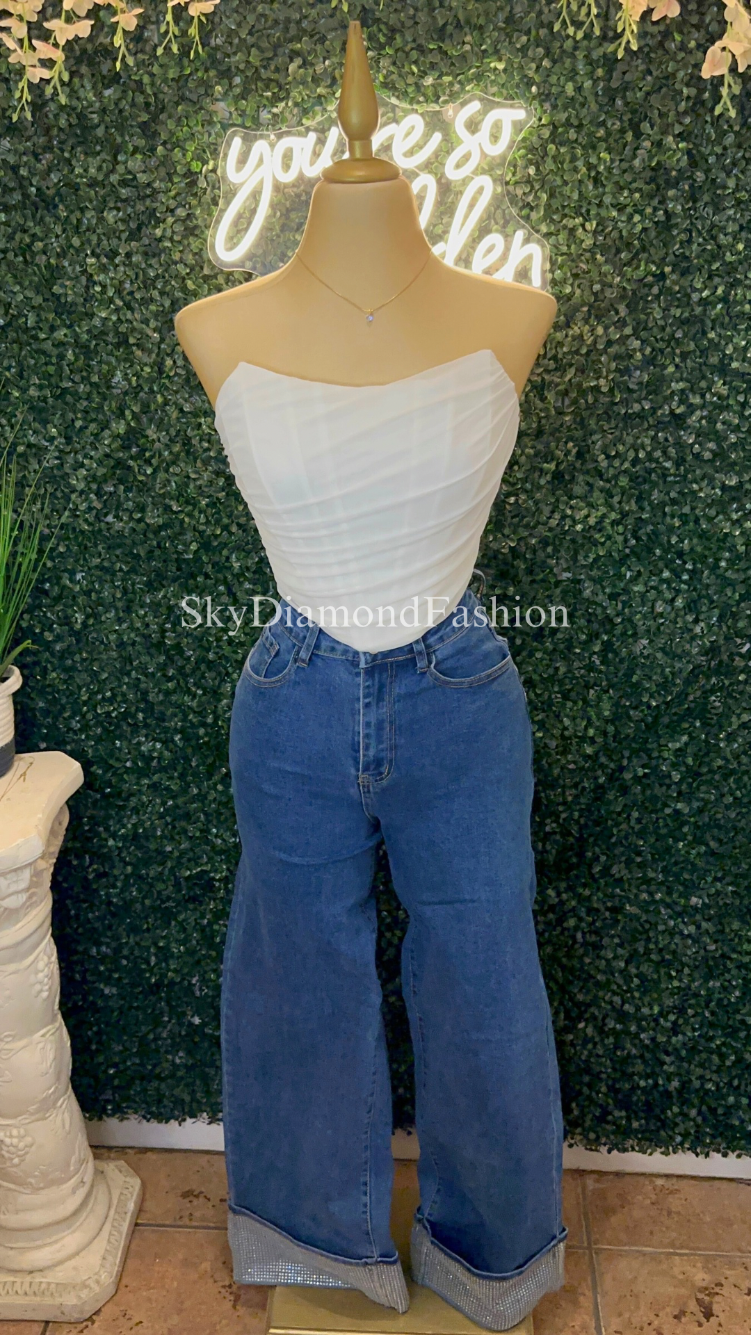Mom jeans (rhinestone)