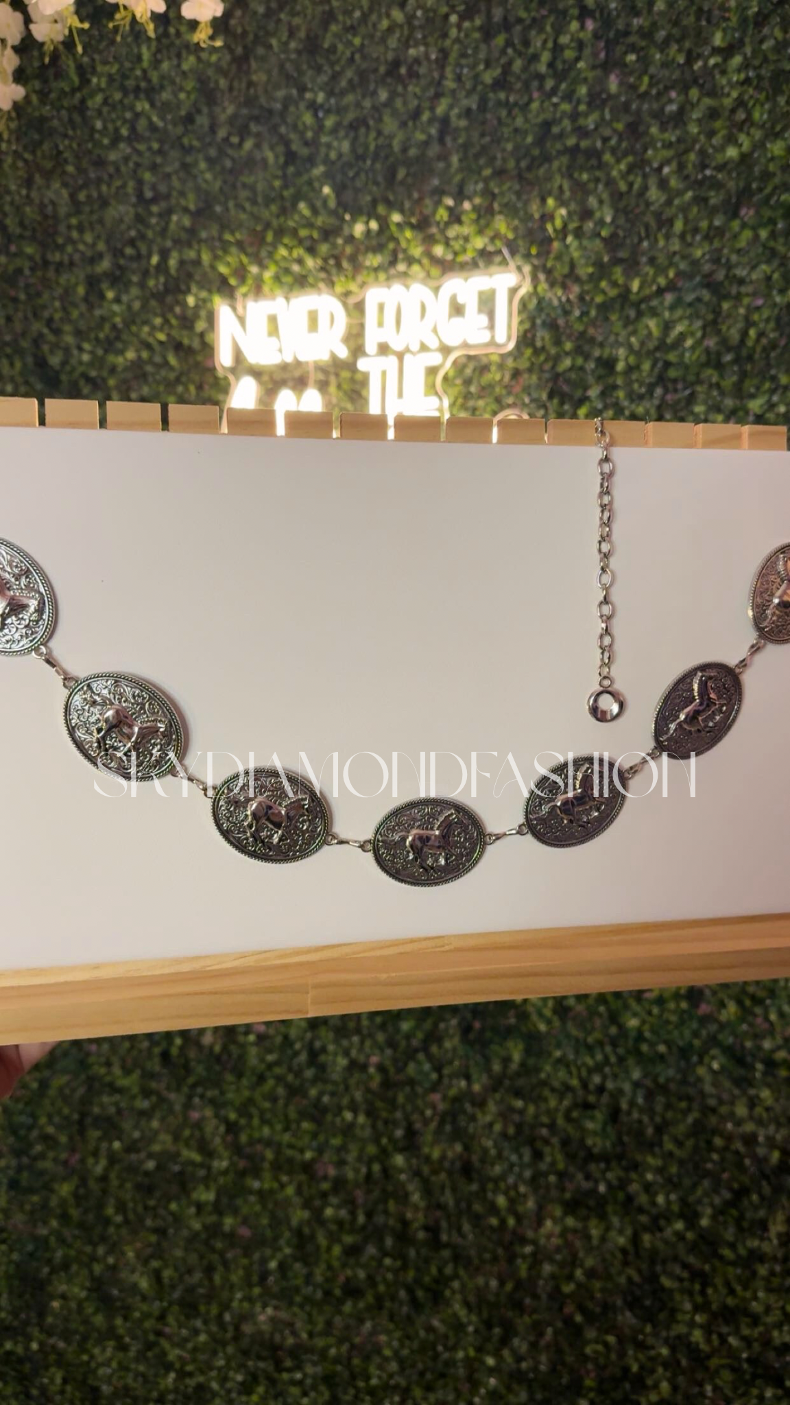 Vintage silver chain belt