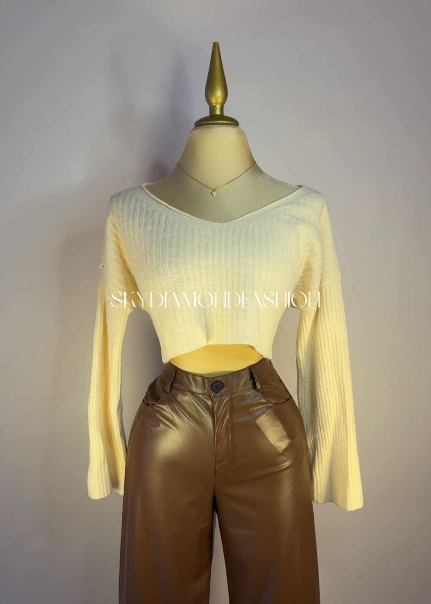 Knit apricot sweater