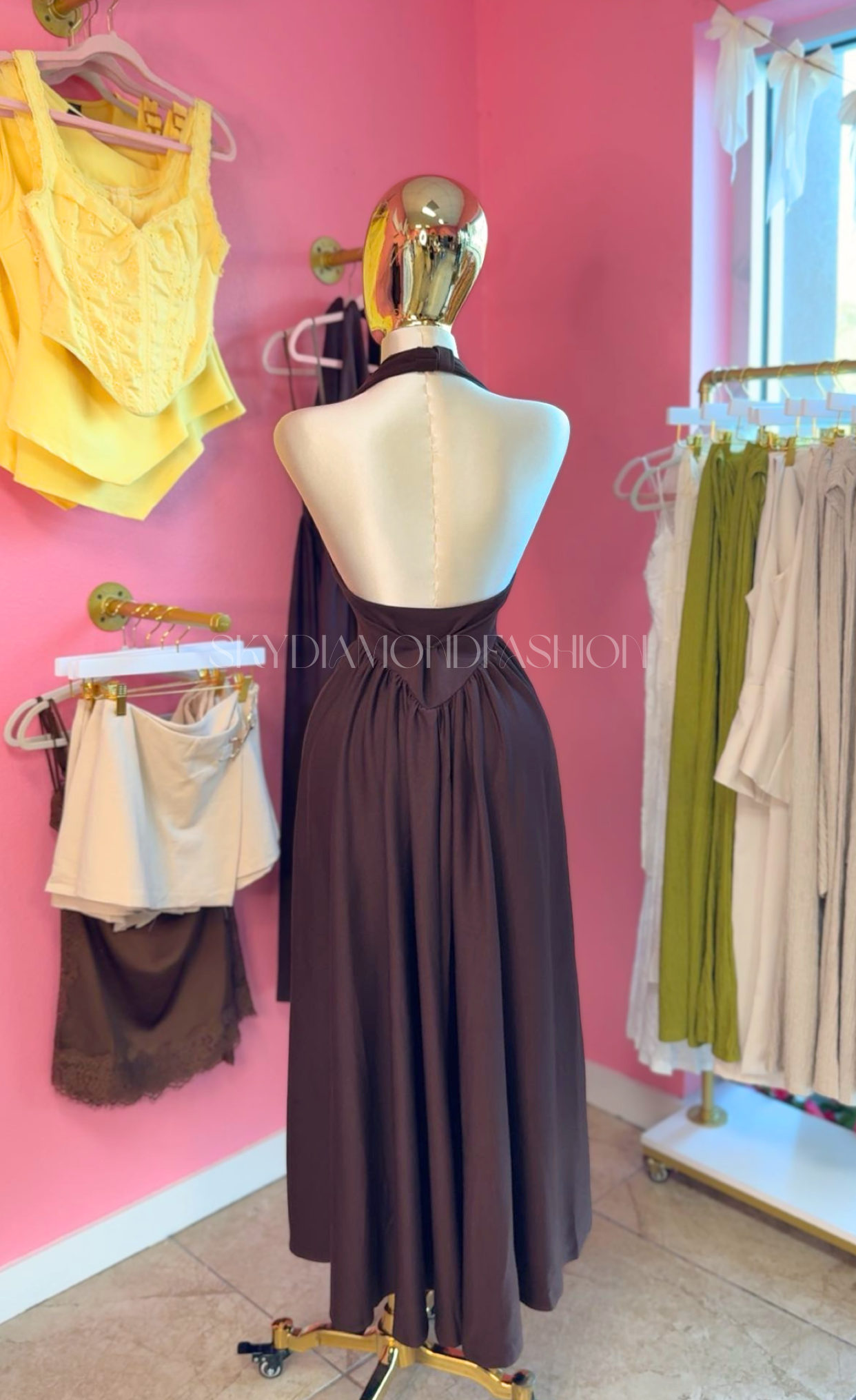 Chocolate halter maxi dress🤎