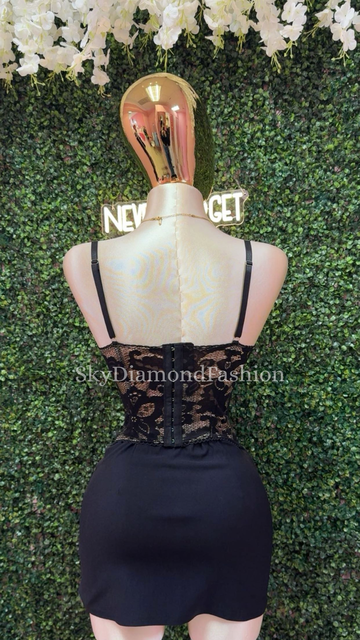Black laced corset top