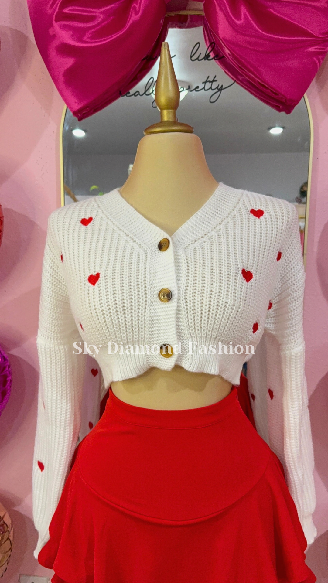 White with hearts cardigan ❤️