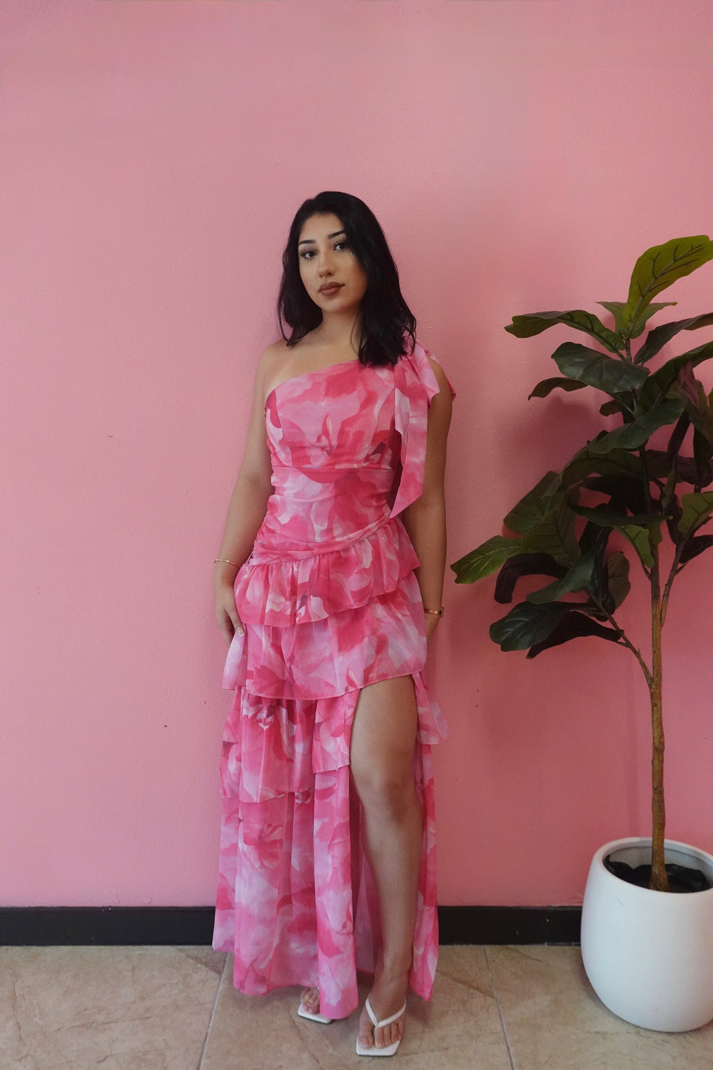 long flower dress