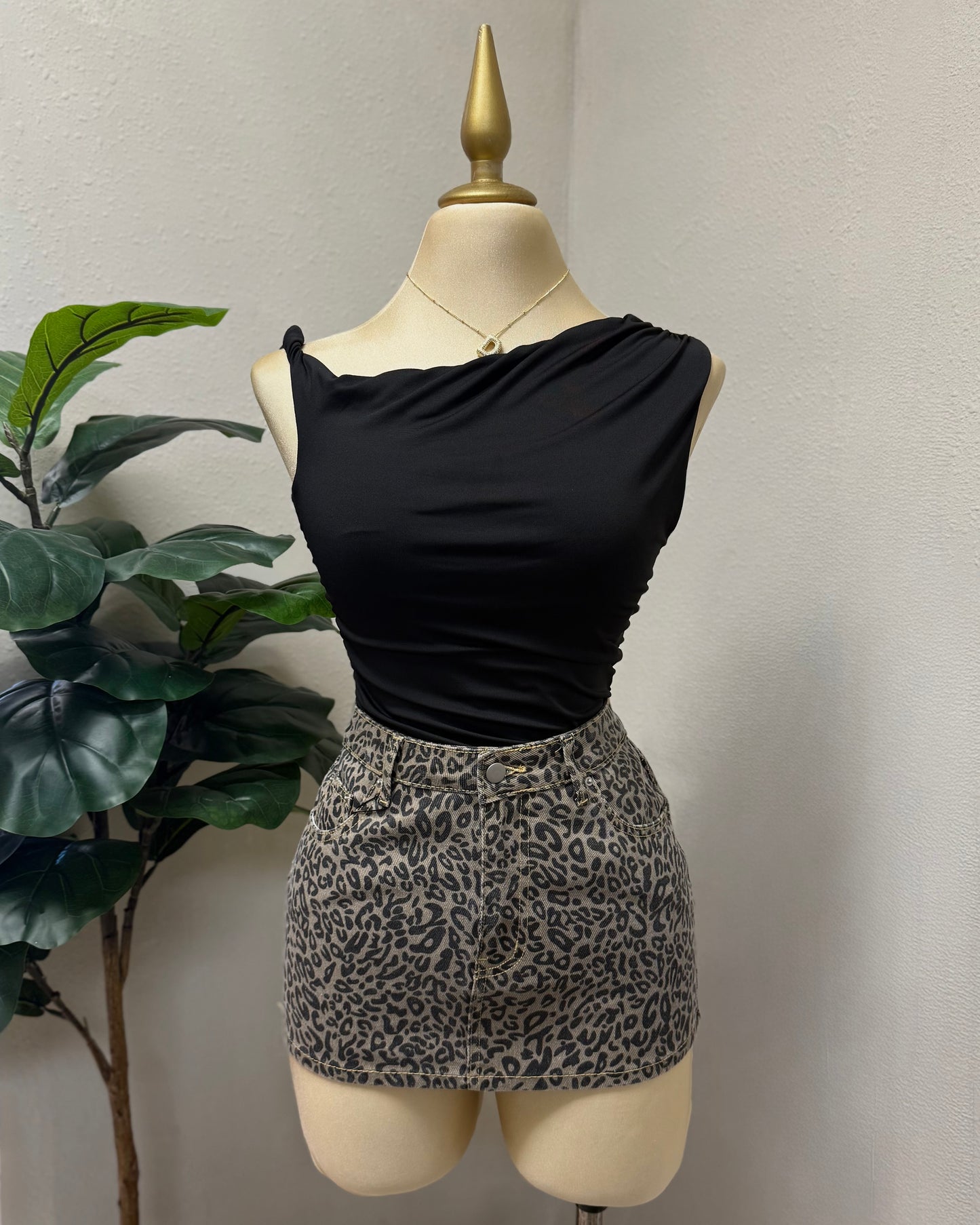 Black shoulder top