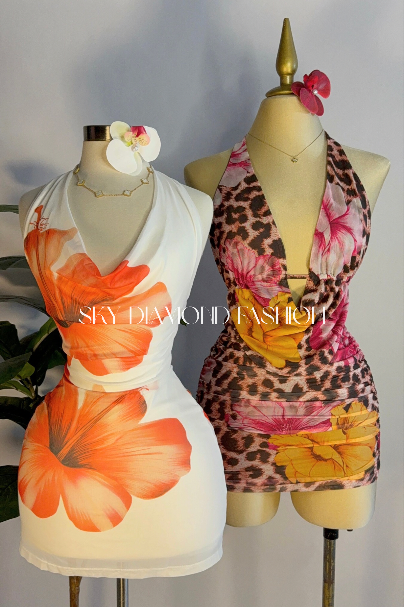 Hawaiian orange dress