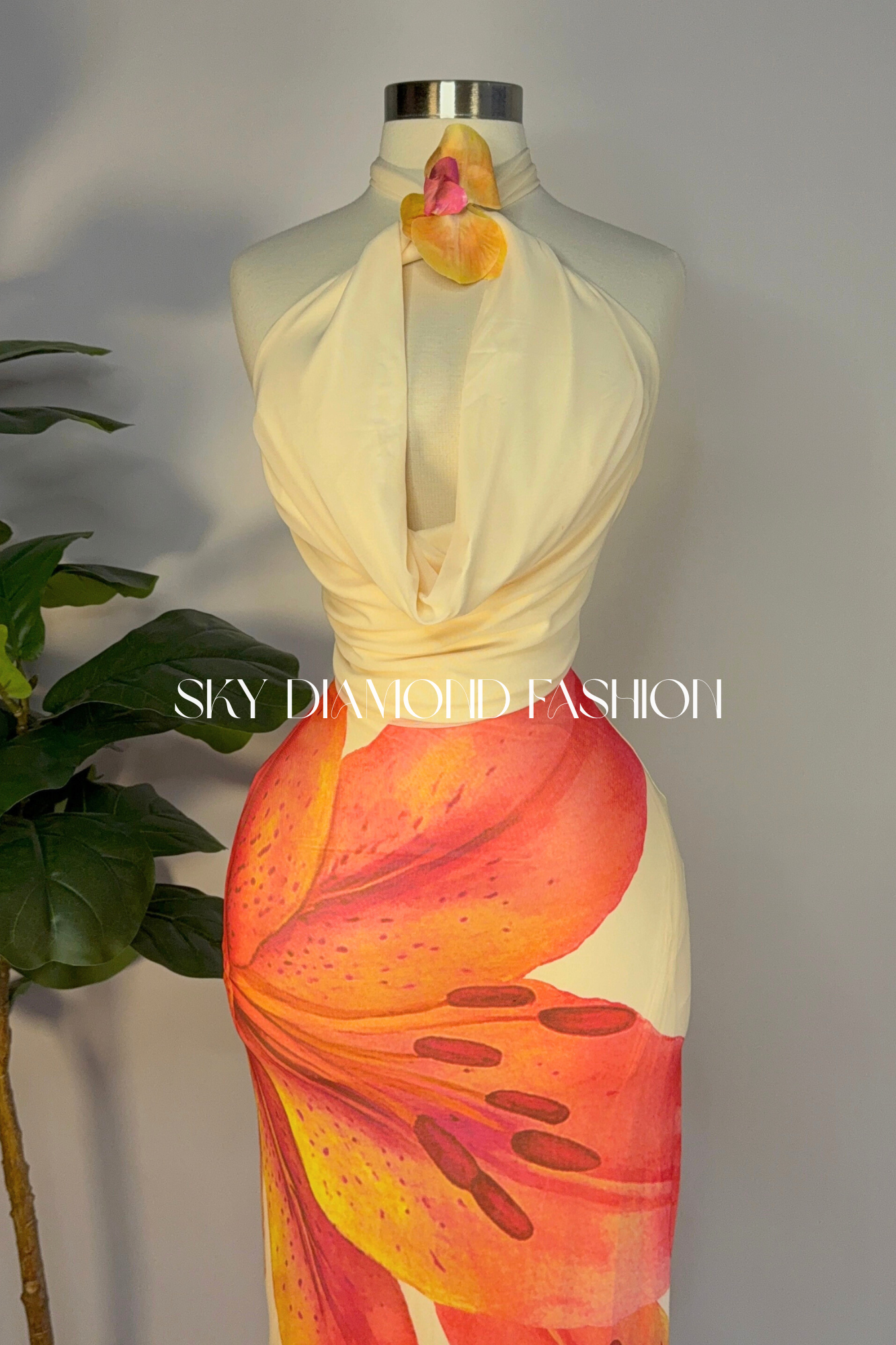 Orange flower skirt