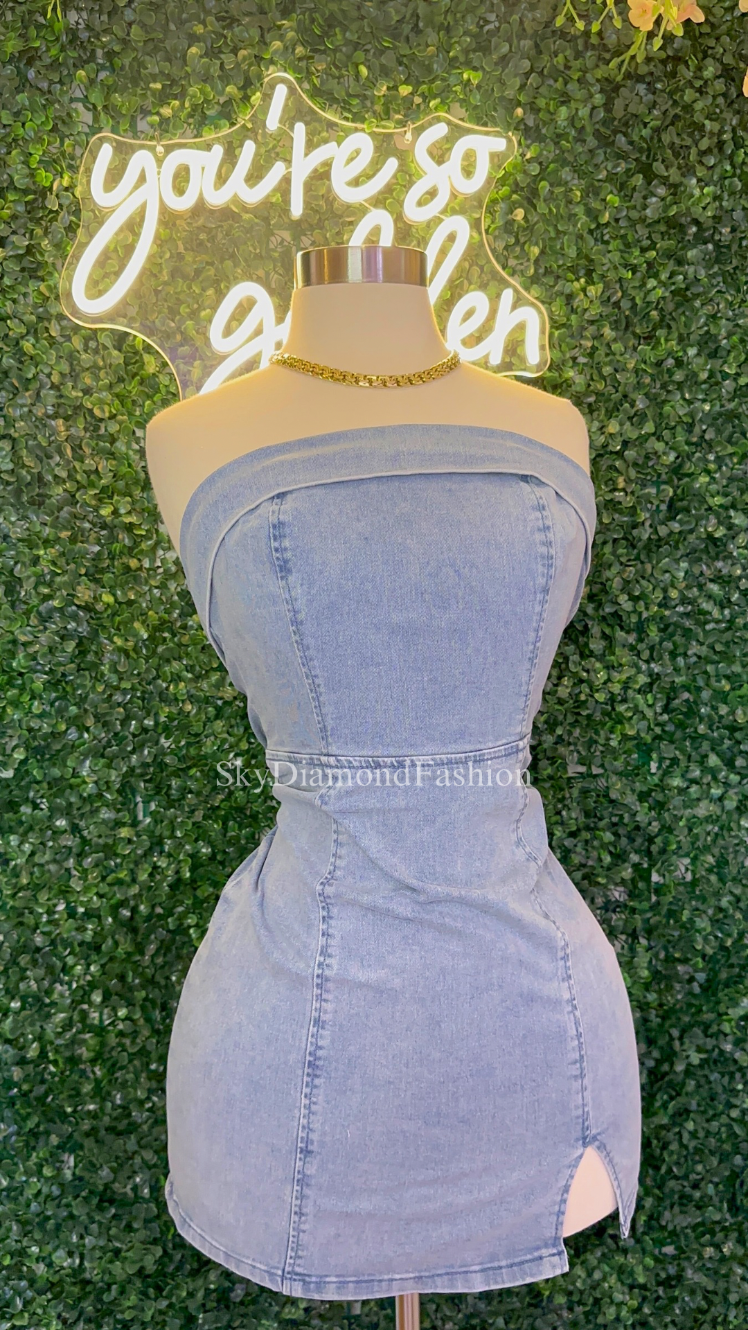 Denim dress light wash