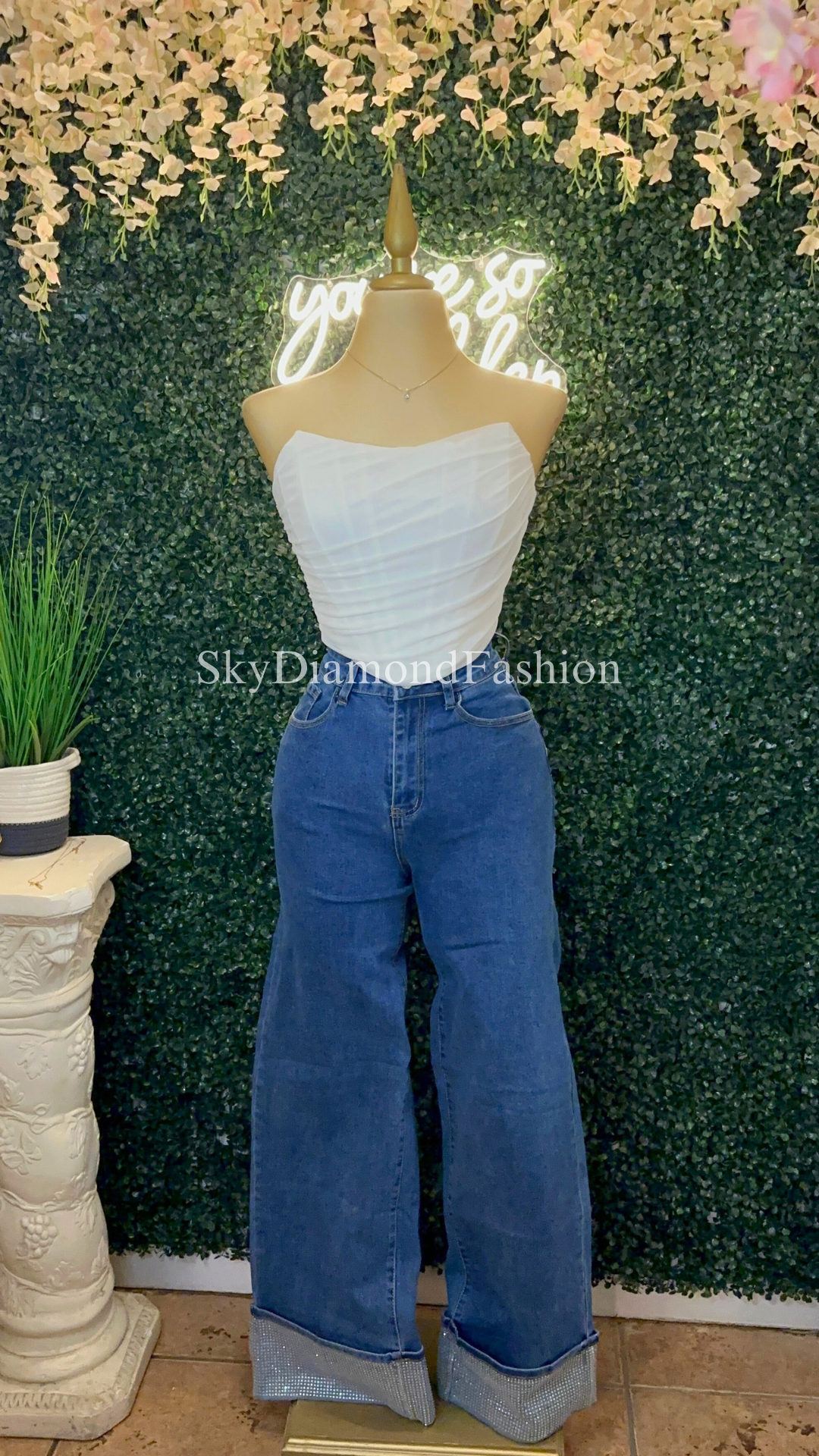 Mom jeans (rhinestone)