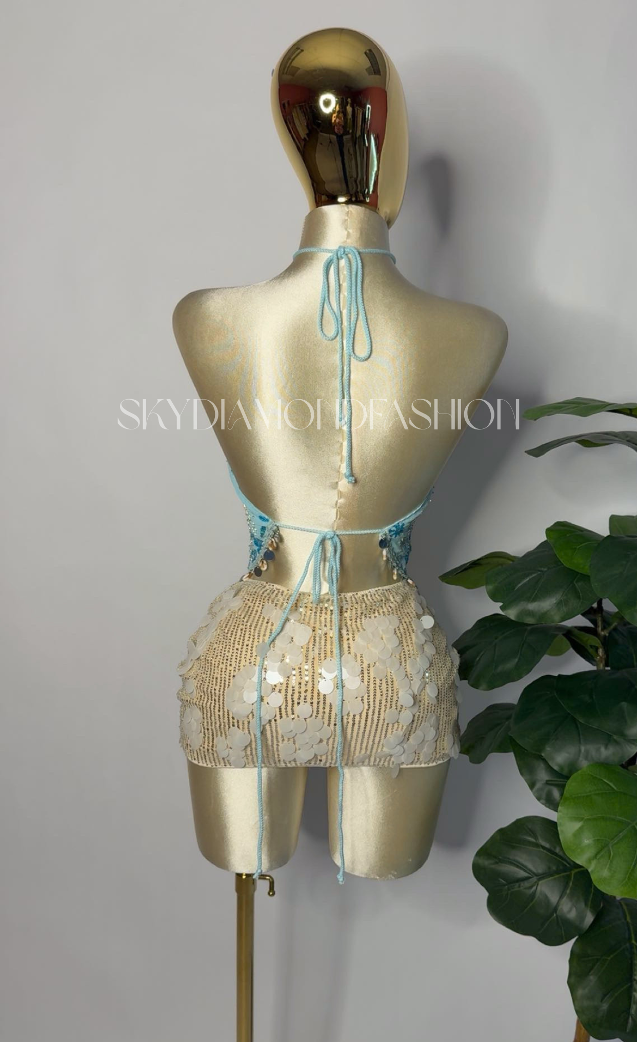 Apricot sequin skirt