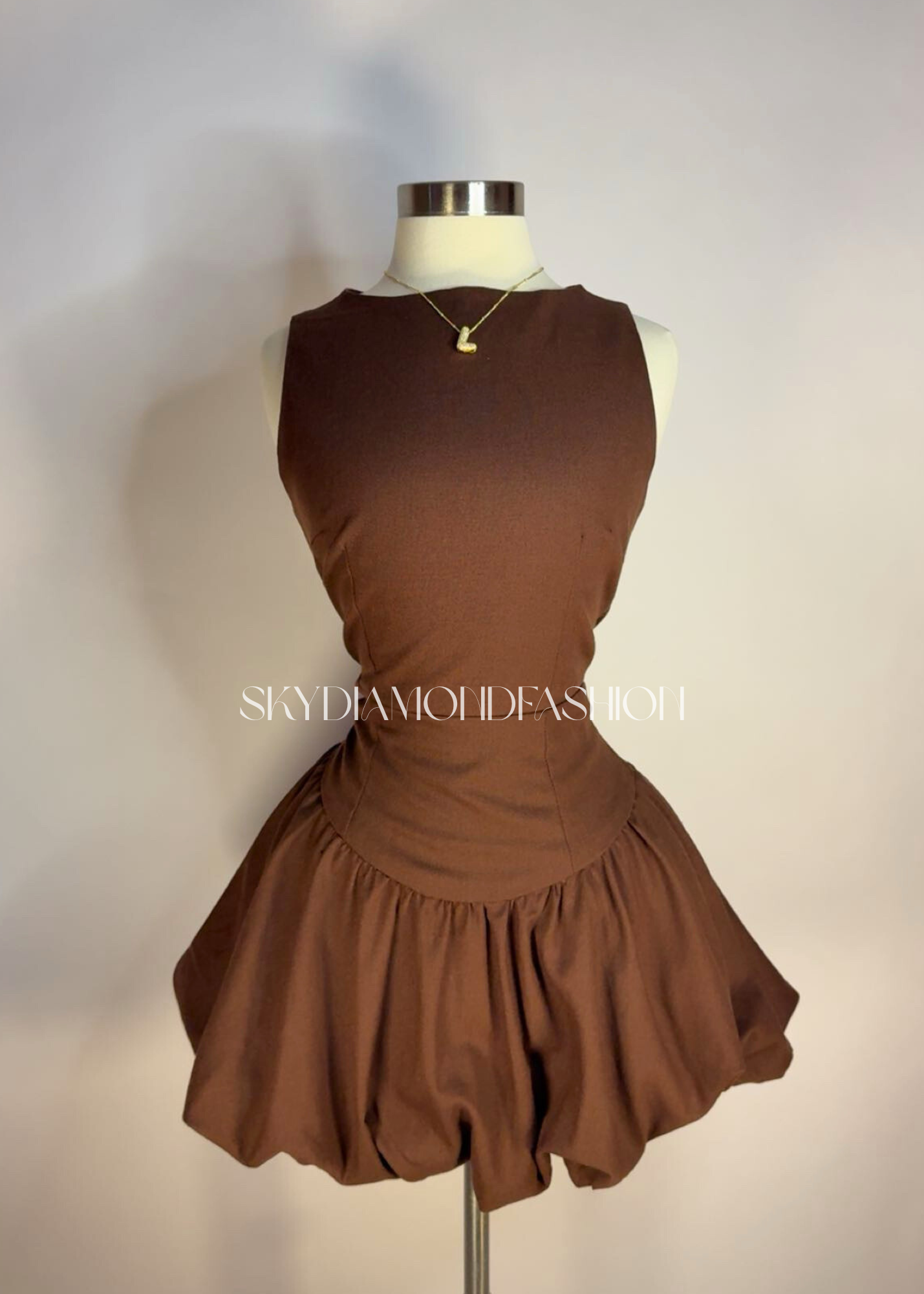 Chocolate brown bubble dress