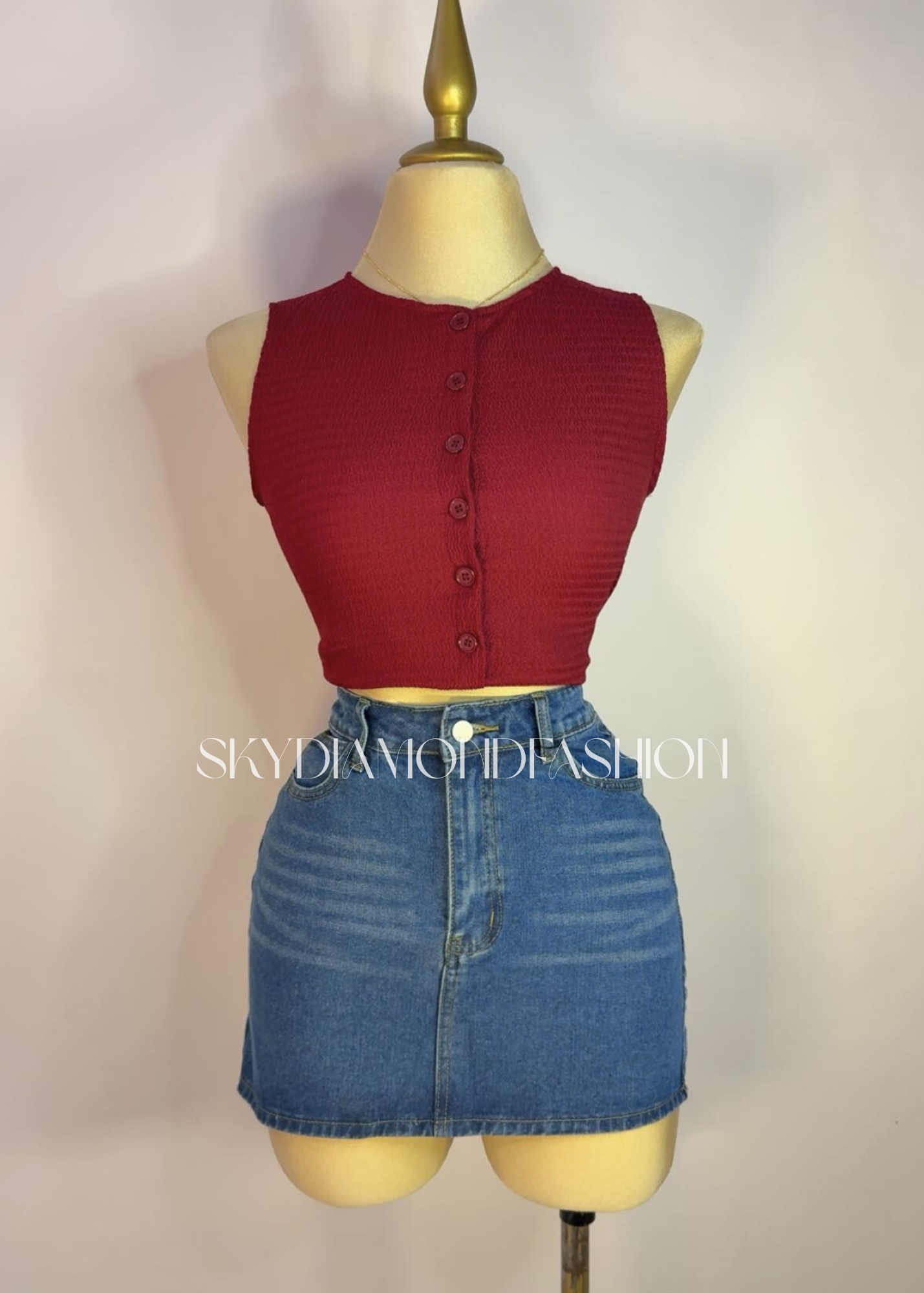 Red casual top