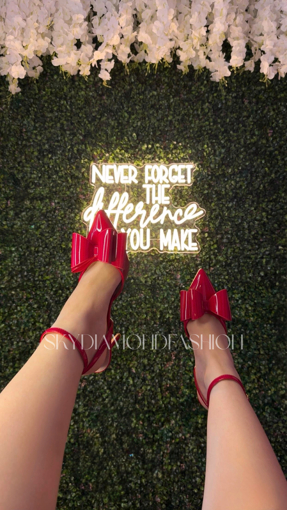 Brenda red bow heel