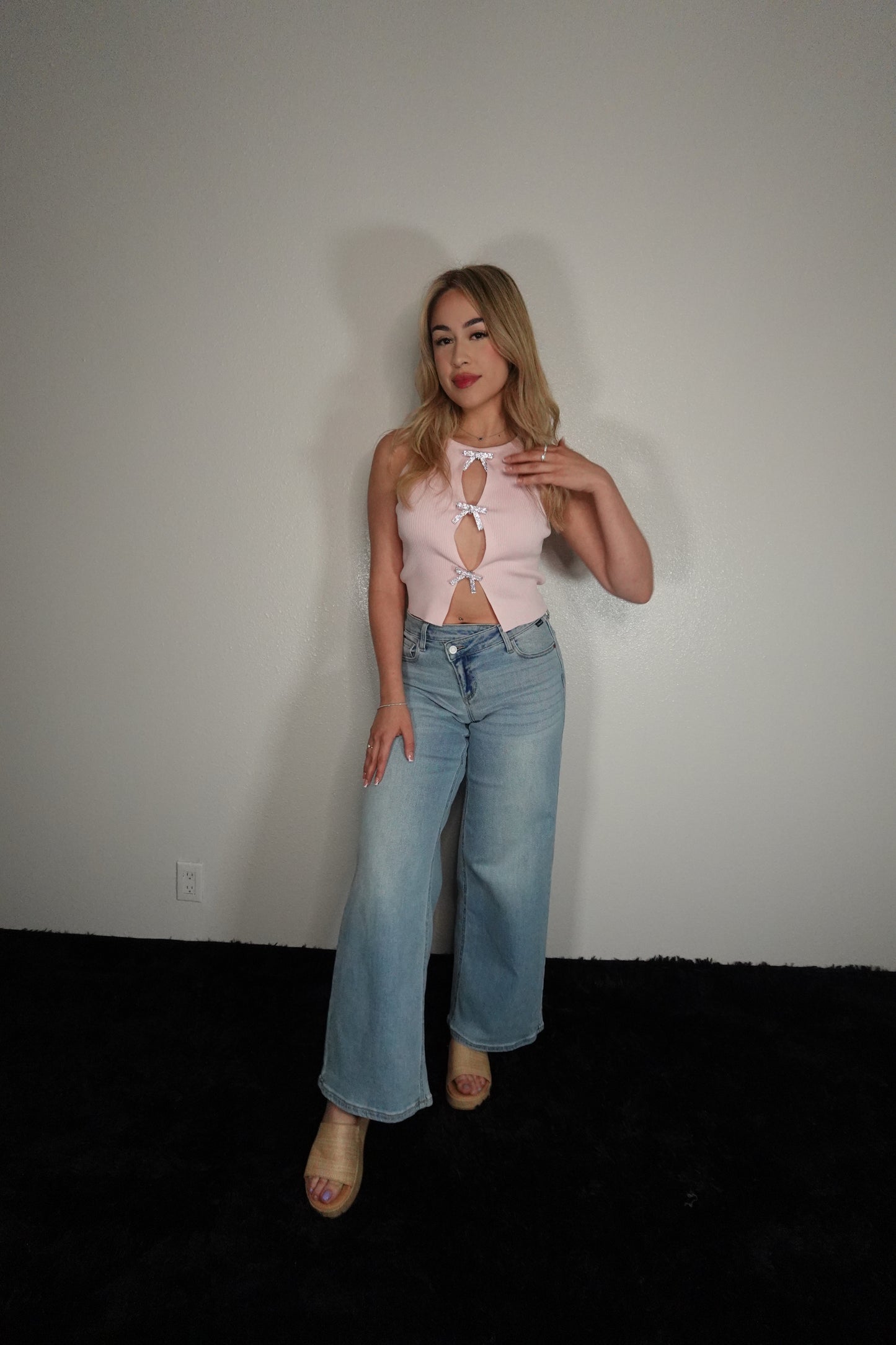 pink rhinestone top
