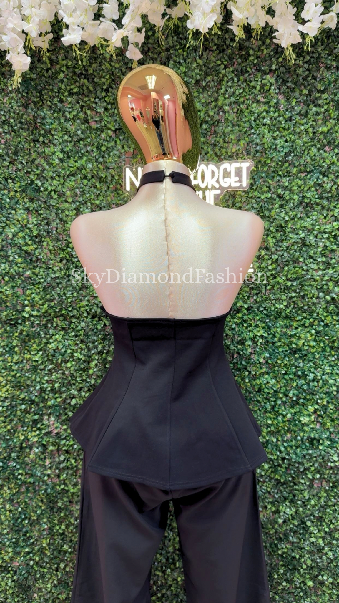 Black coquette top