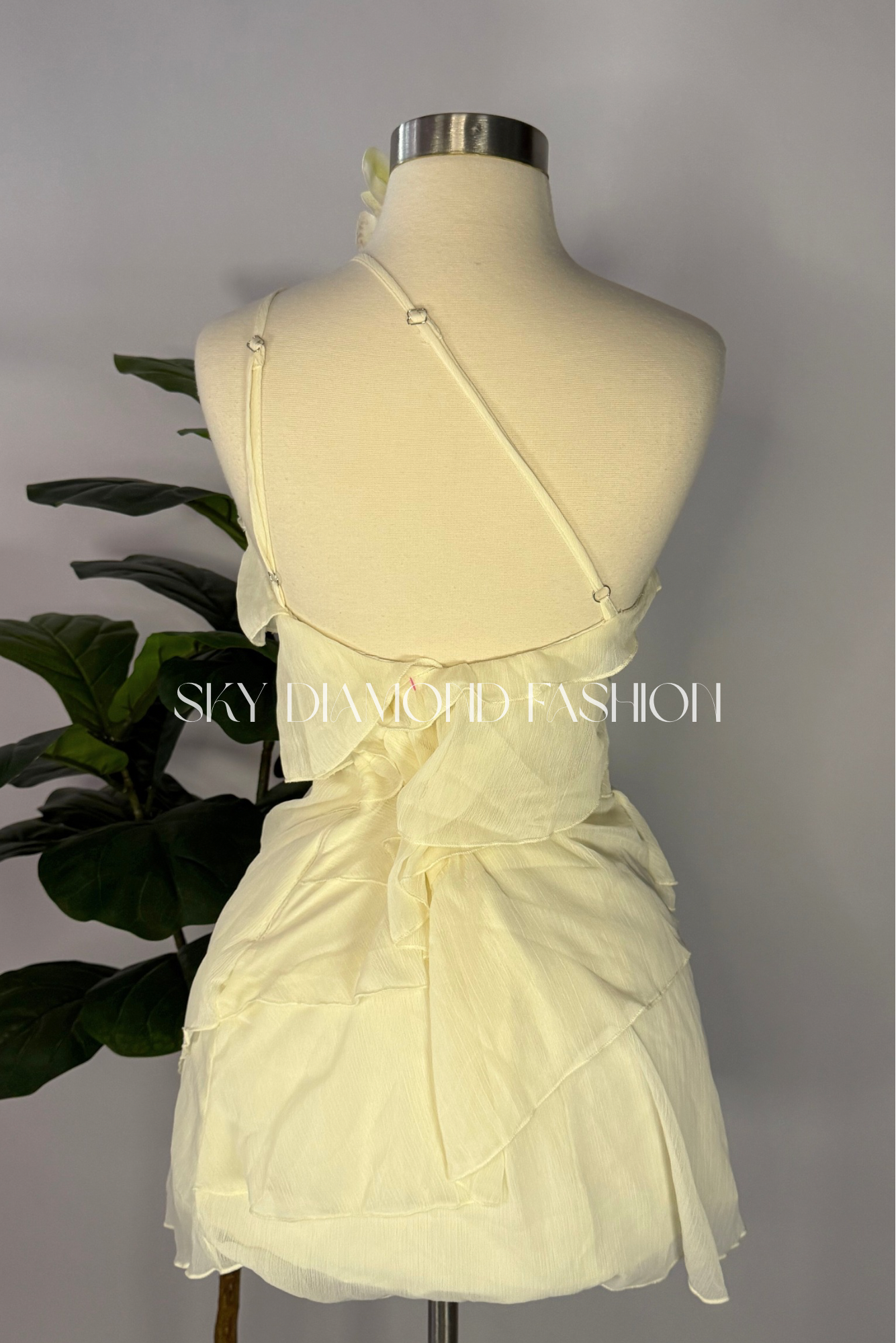 Ivory ruffle dress