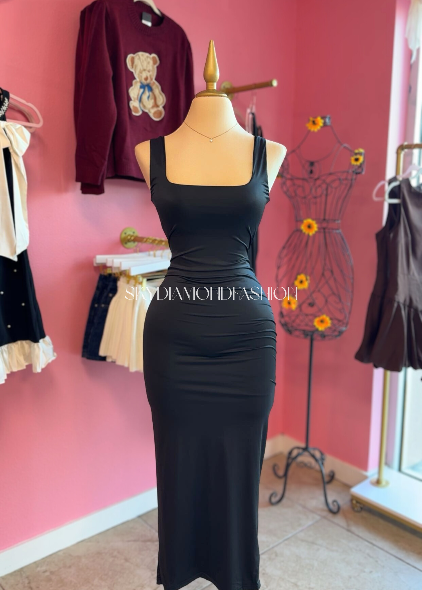 Black buttery dress