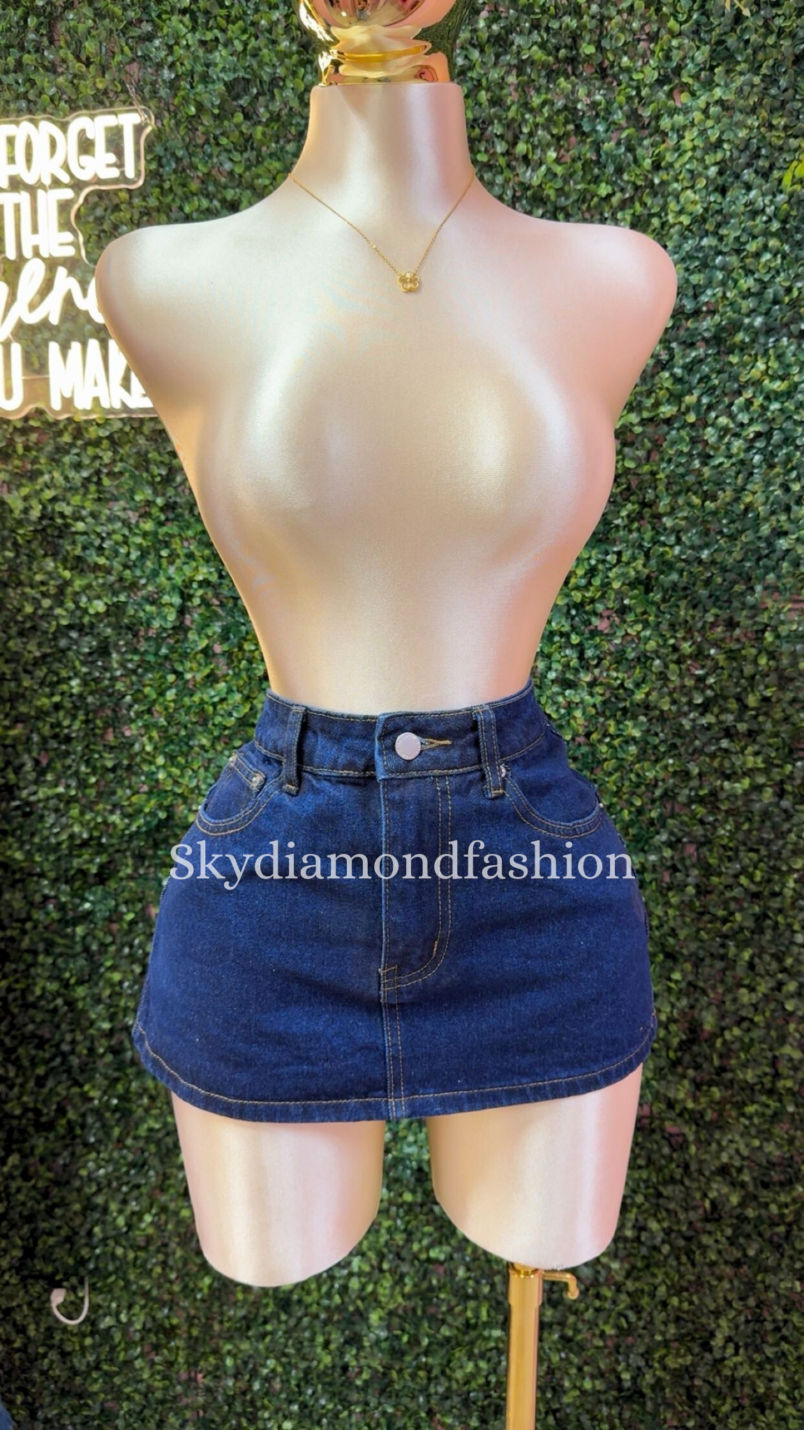 Dark denim skirt