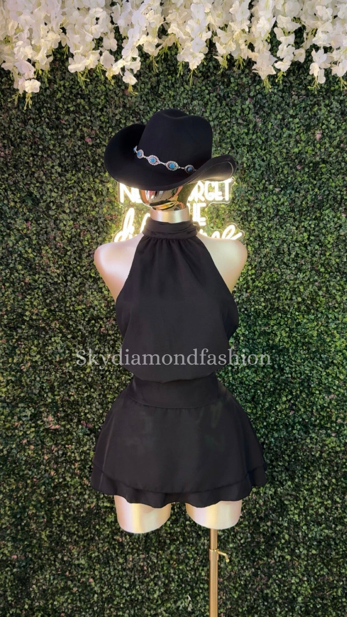 Black halter dress