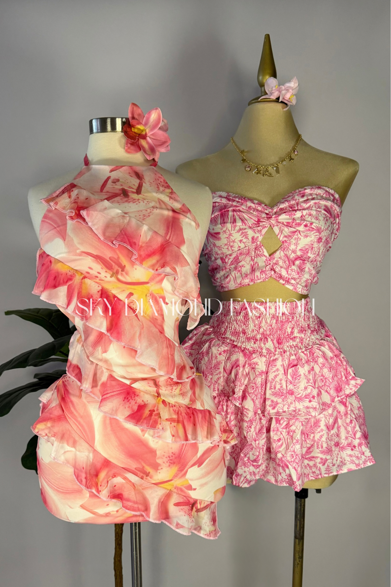 Pink floral set