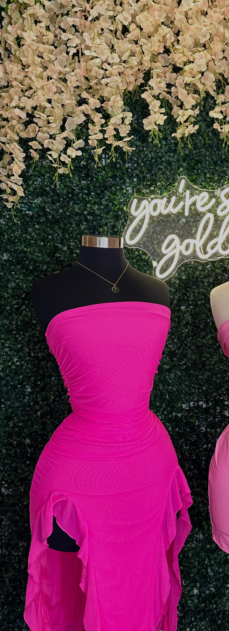 Pink ruffle dress
