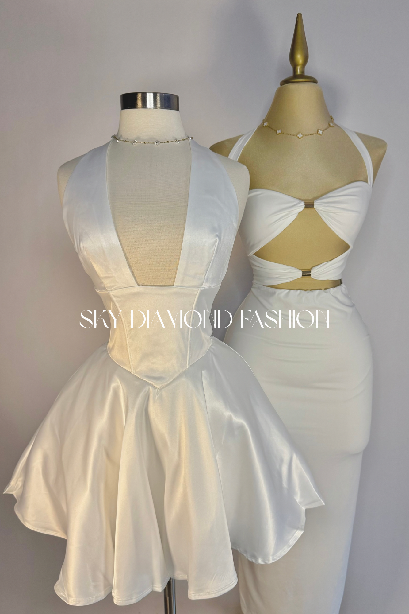 White gold long dress