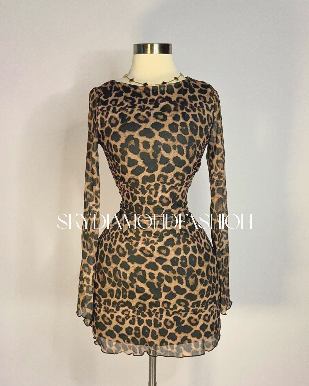 Cheetah mesh dress