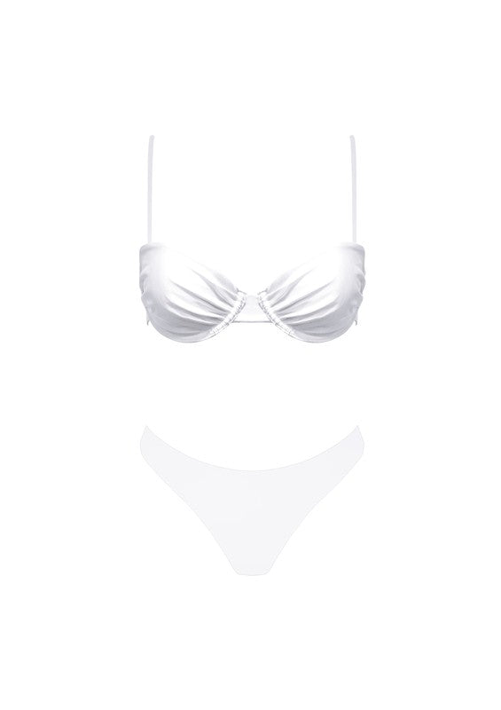Cloud white 2pc underwire bikini
