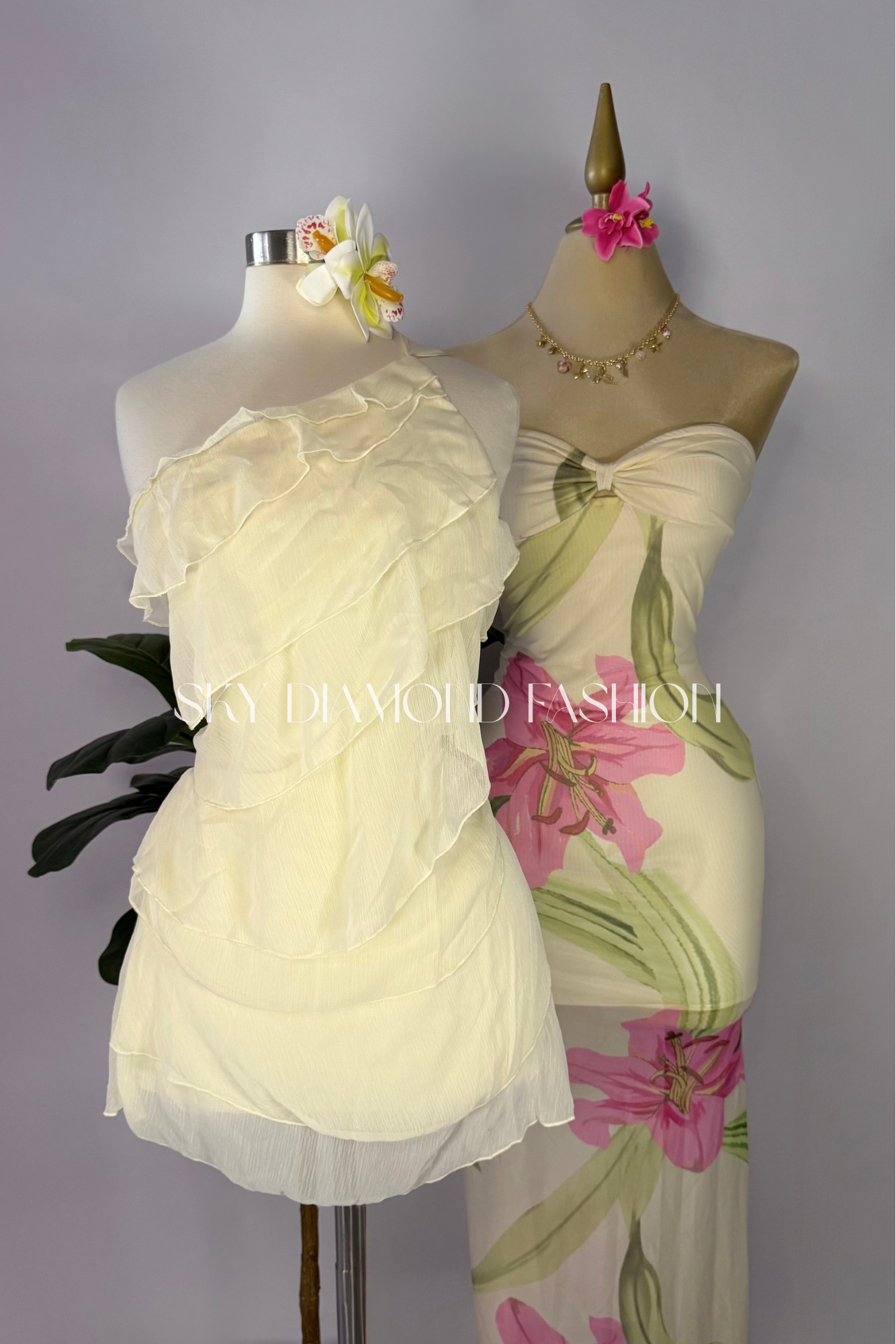Tube long floral dress