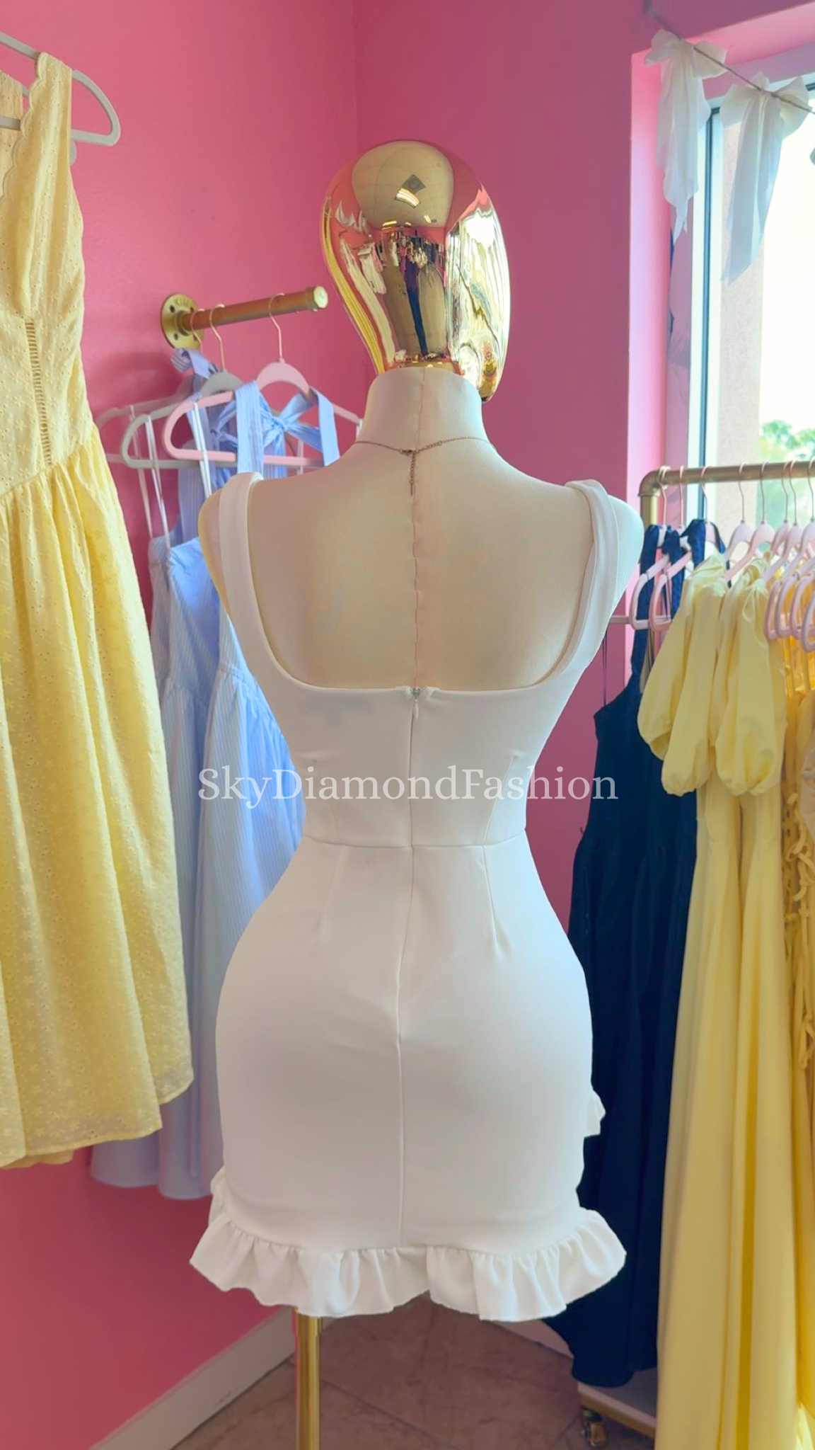 Angel white ruffle dress