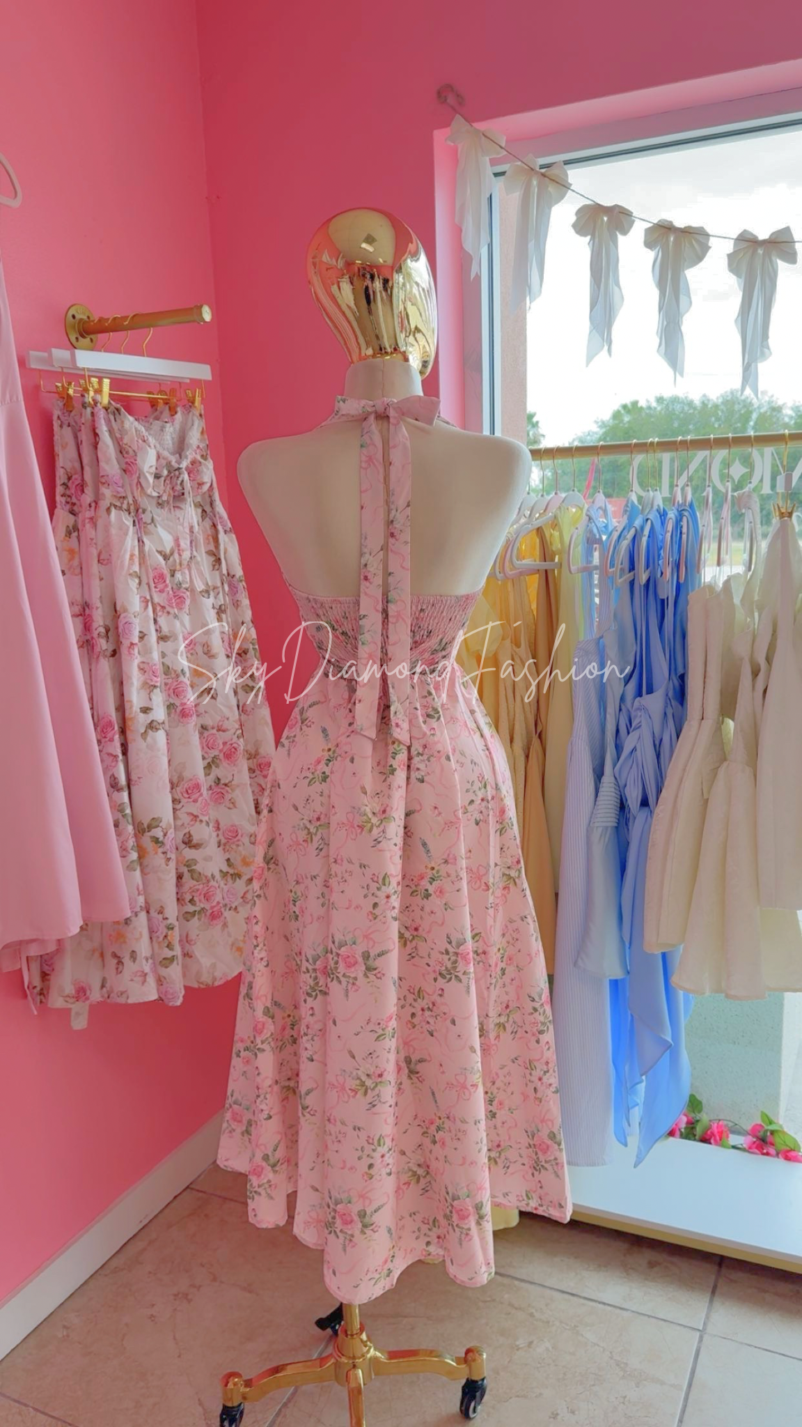 Baby pink coquette long dress