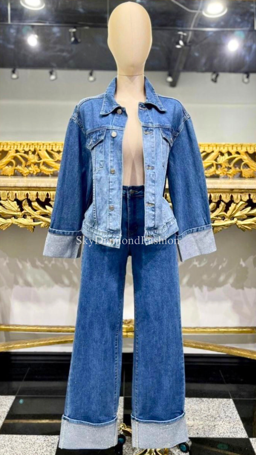 Mom jeans (rhinestone)
