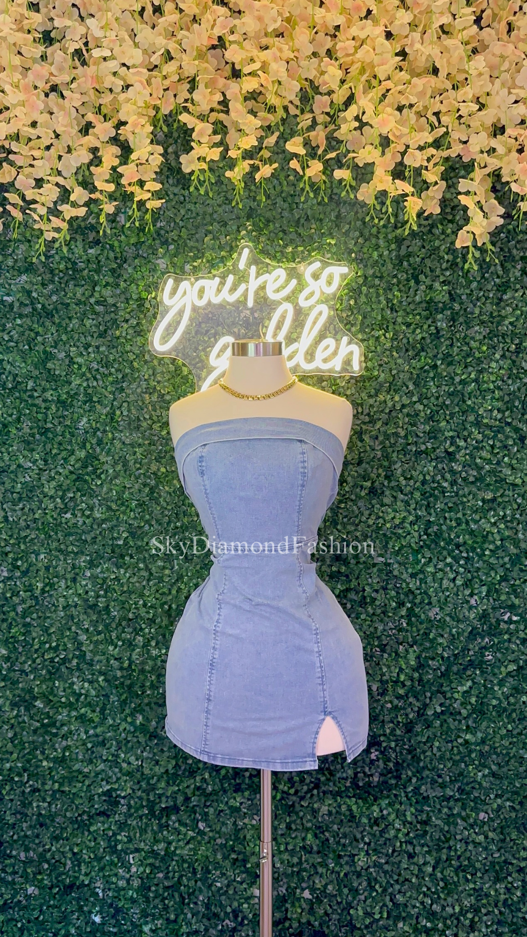 Denim dress light wash