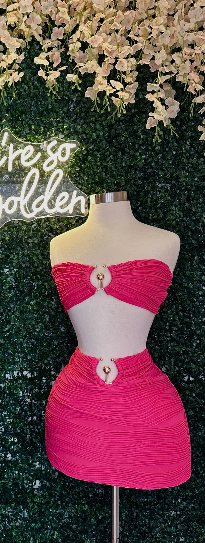 Pink skirt set