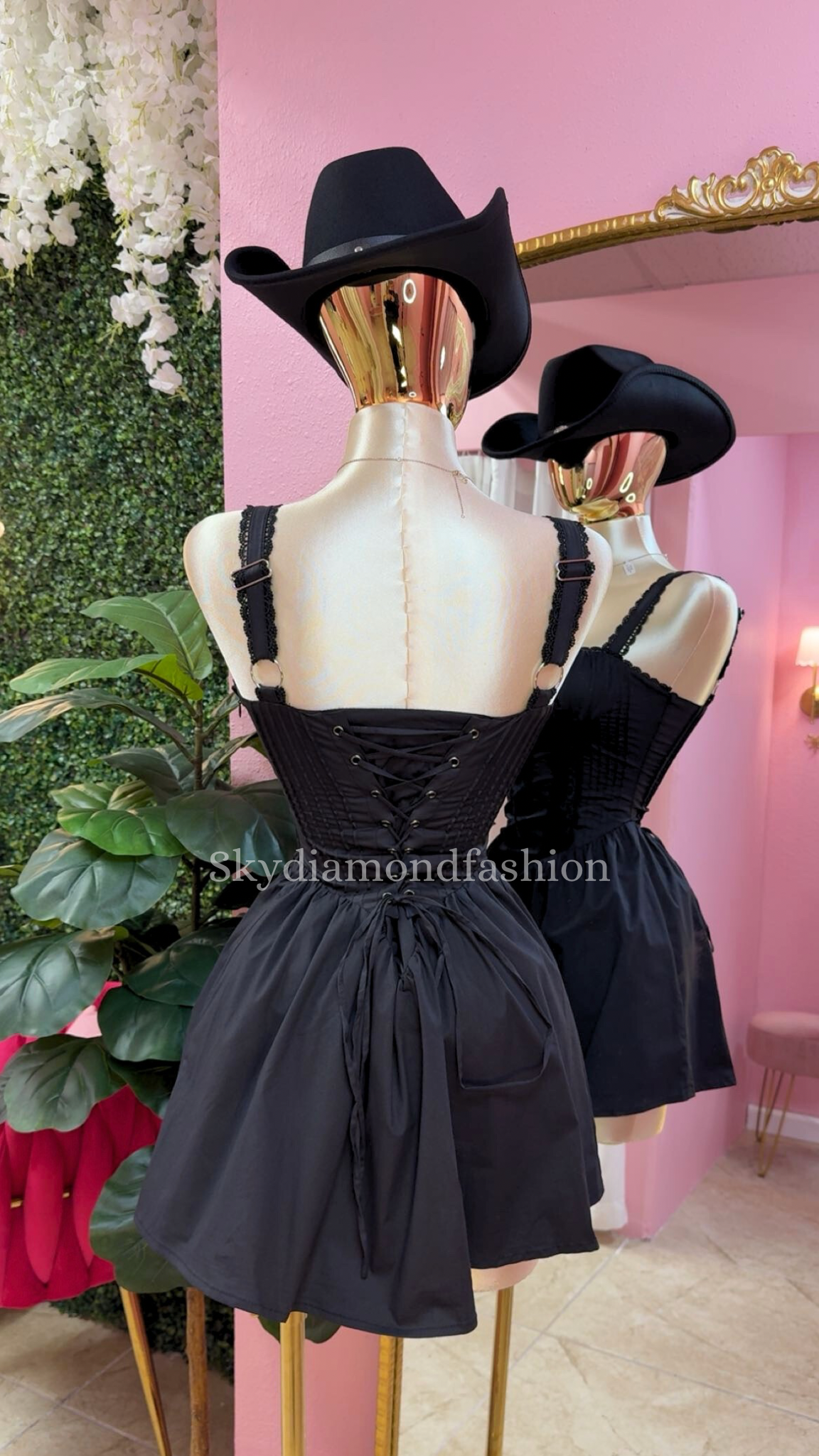 Black western corset dress