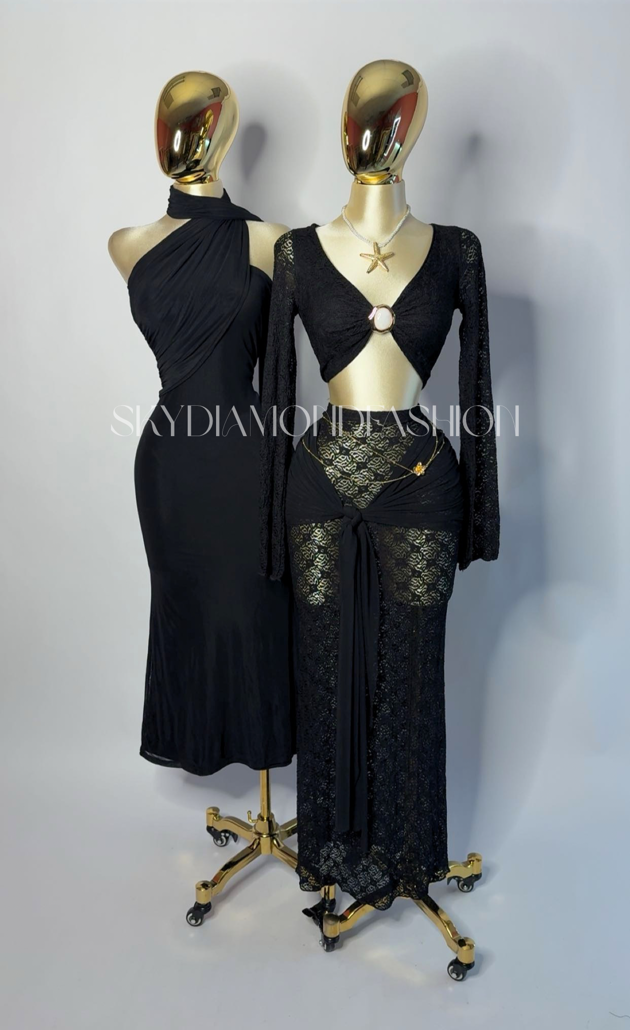Black island lace 2pc set