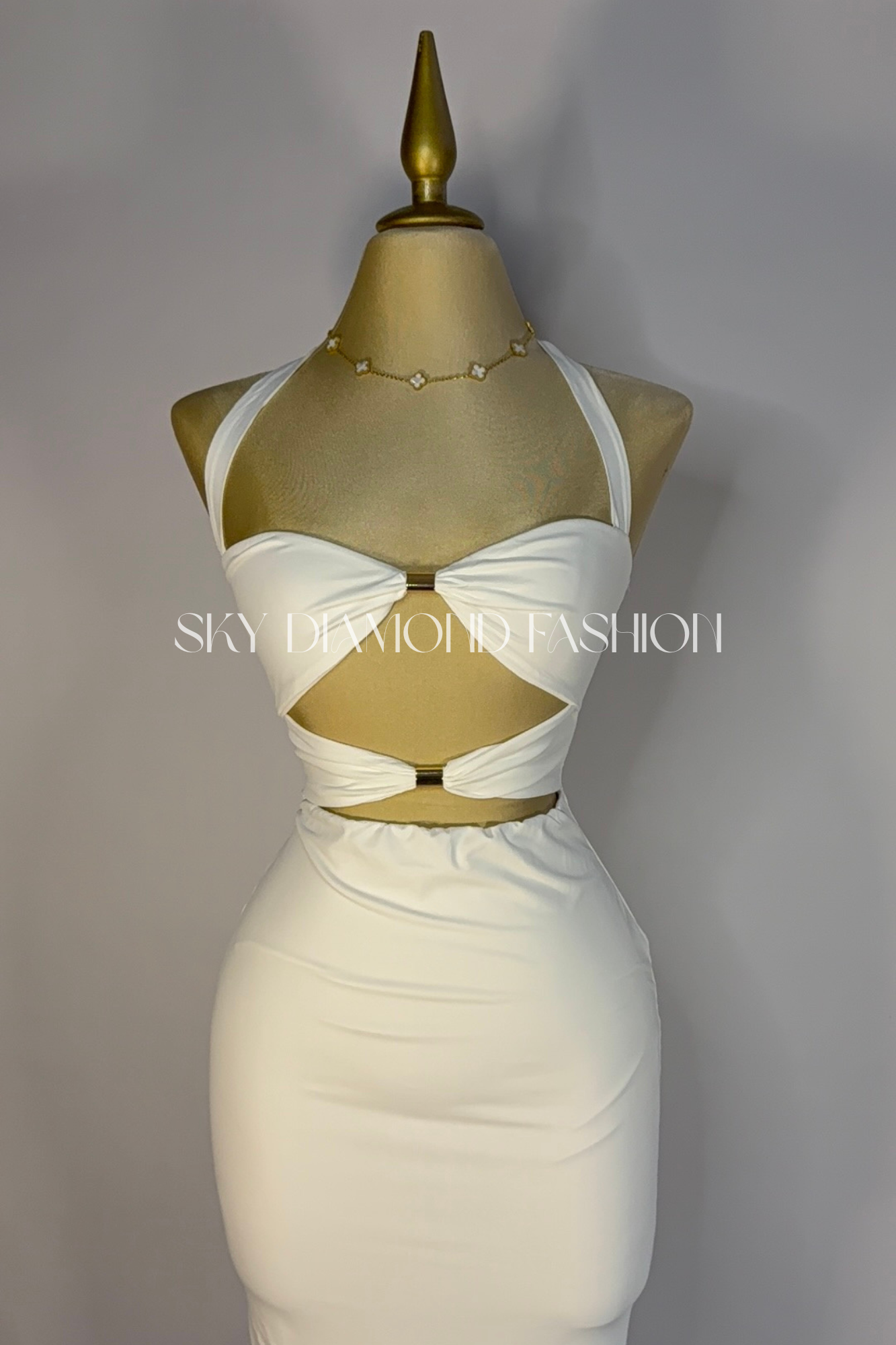 White gold long dress