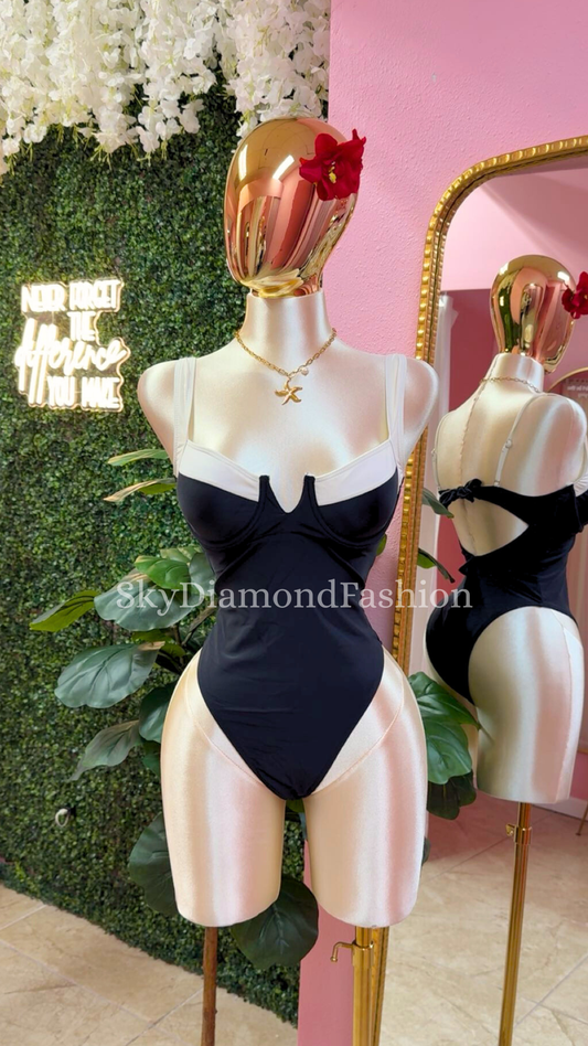 1pc black body bikini