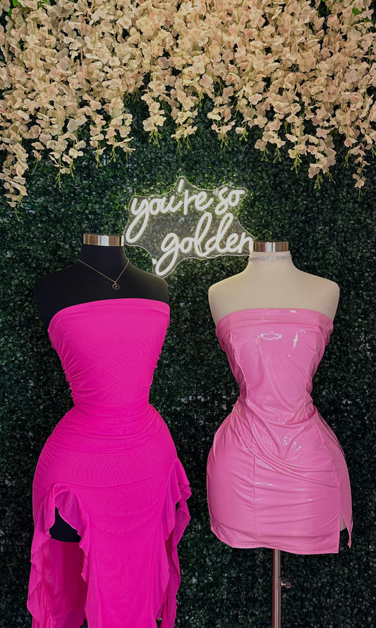 Pink ruffle dress