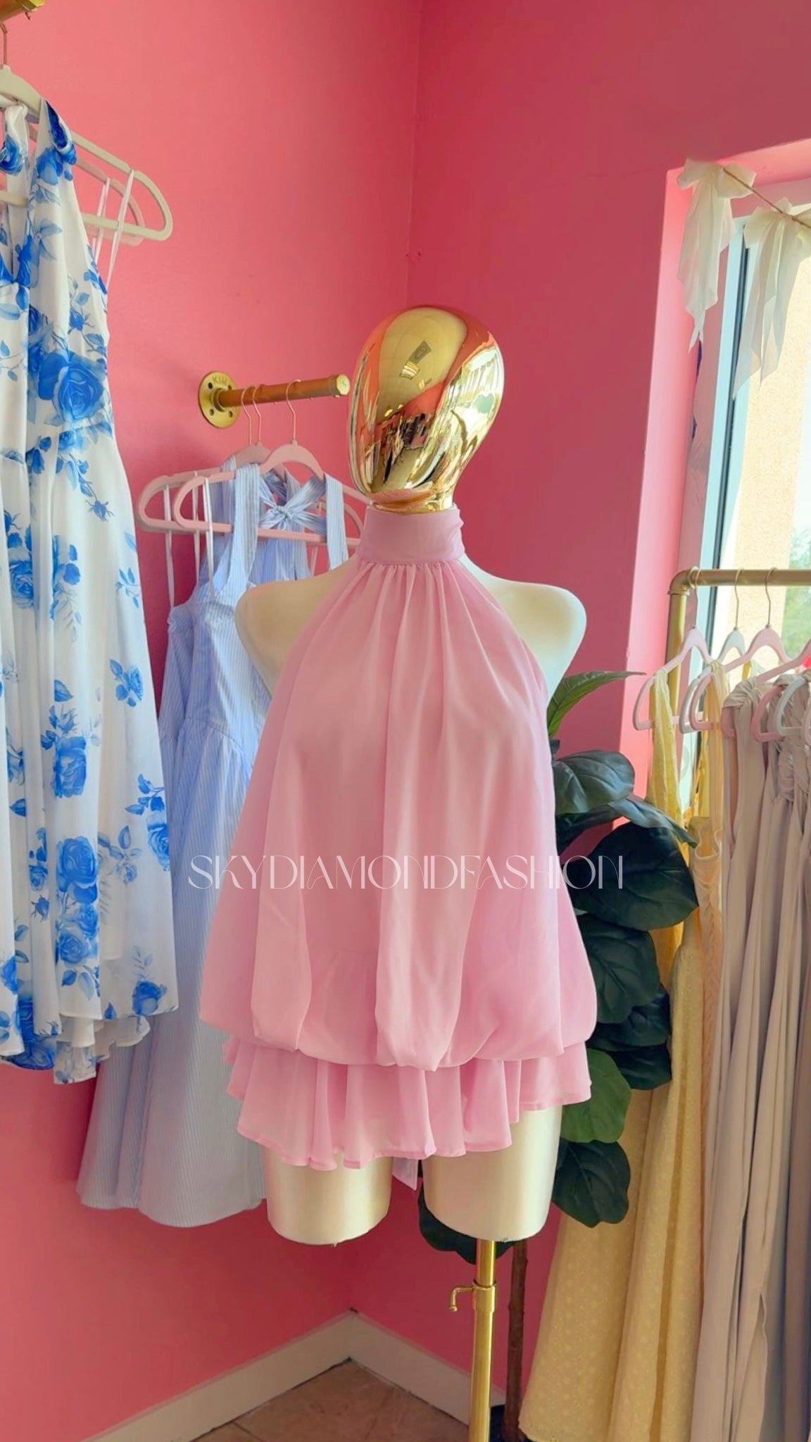 RESTOCK Blush petal mini dress